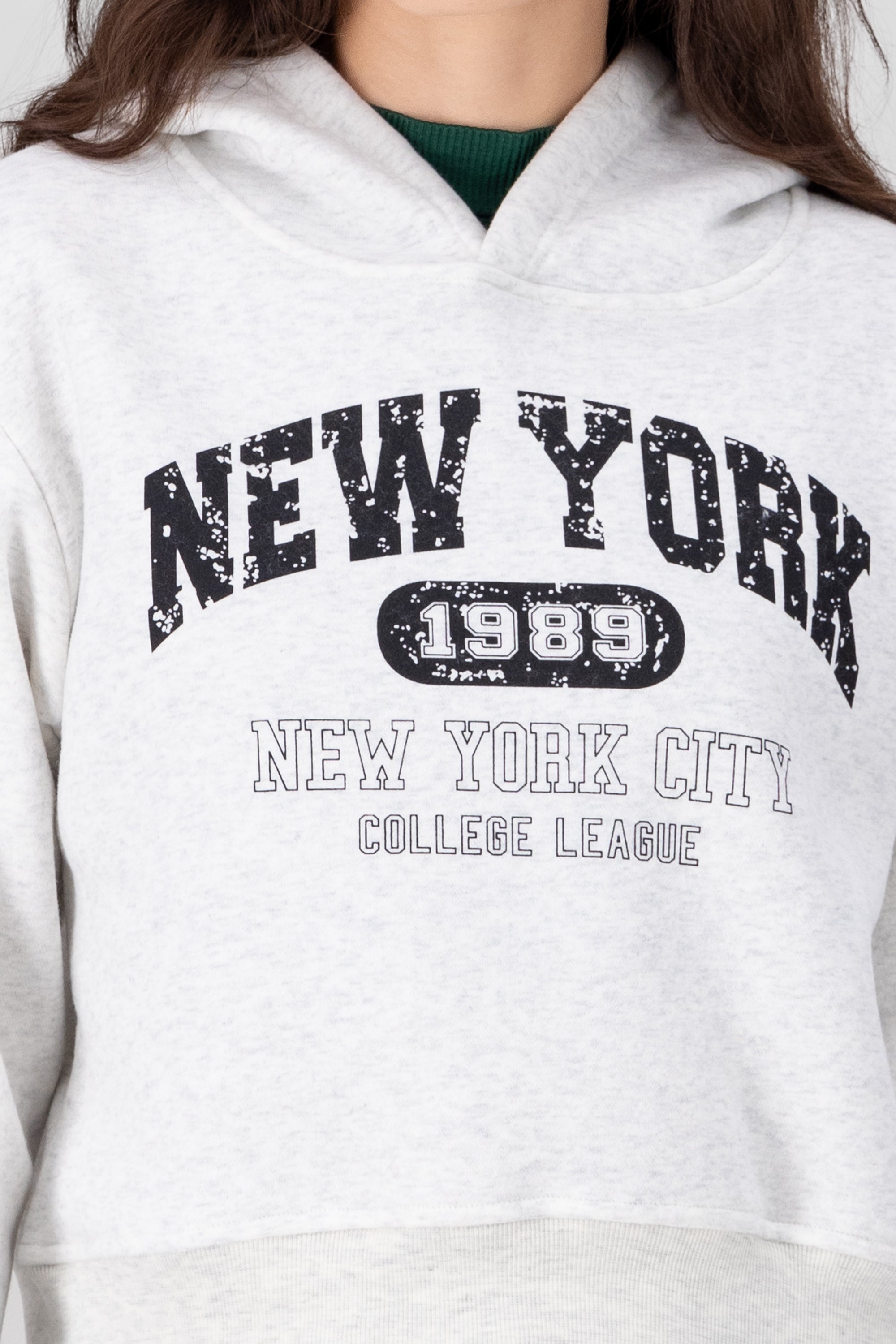 New York Printed Hoodie GRAY COMBO