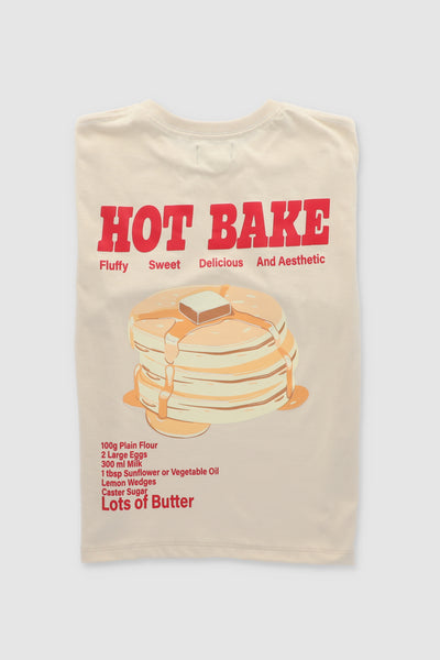 Hot Cake Printed T Shirt BONE COMBO