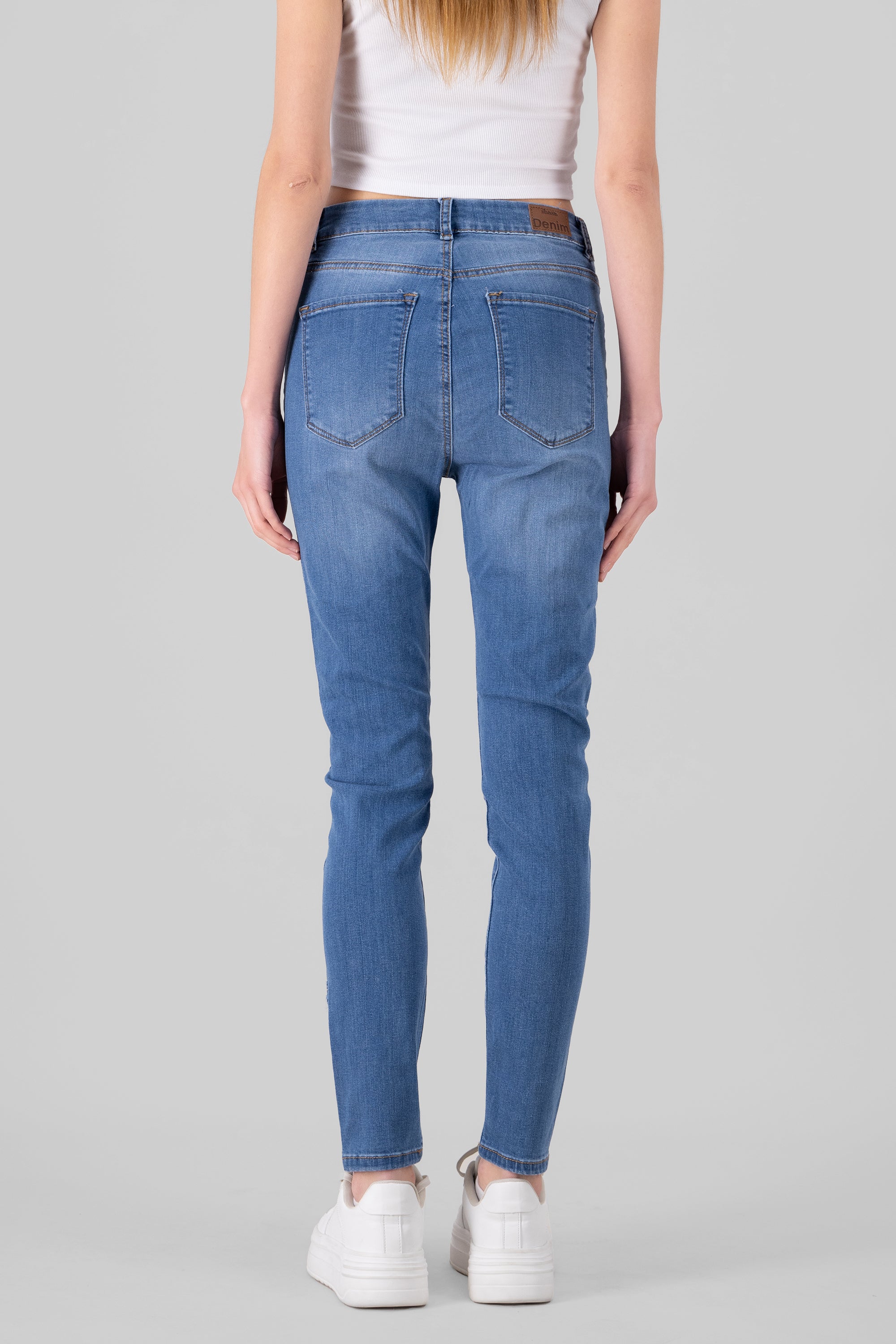 Skinny Jeans With Stars MEDIUM WASH