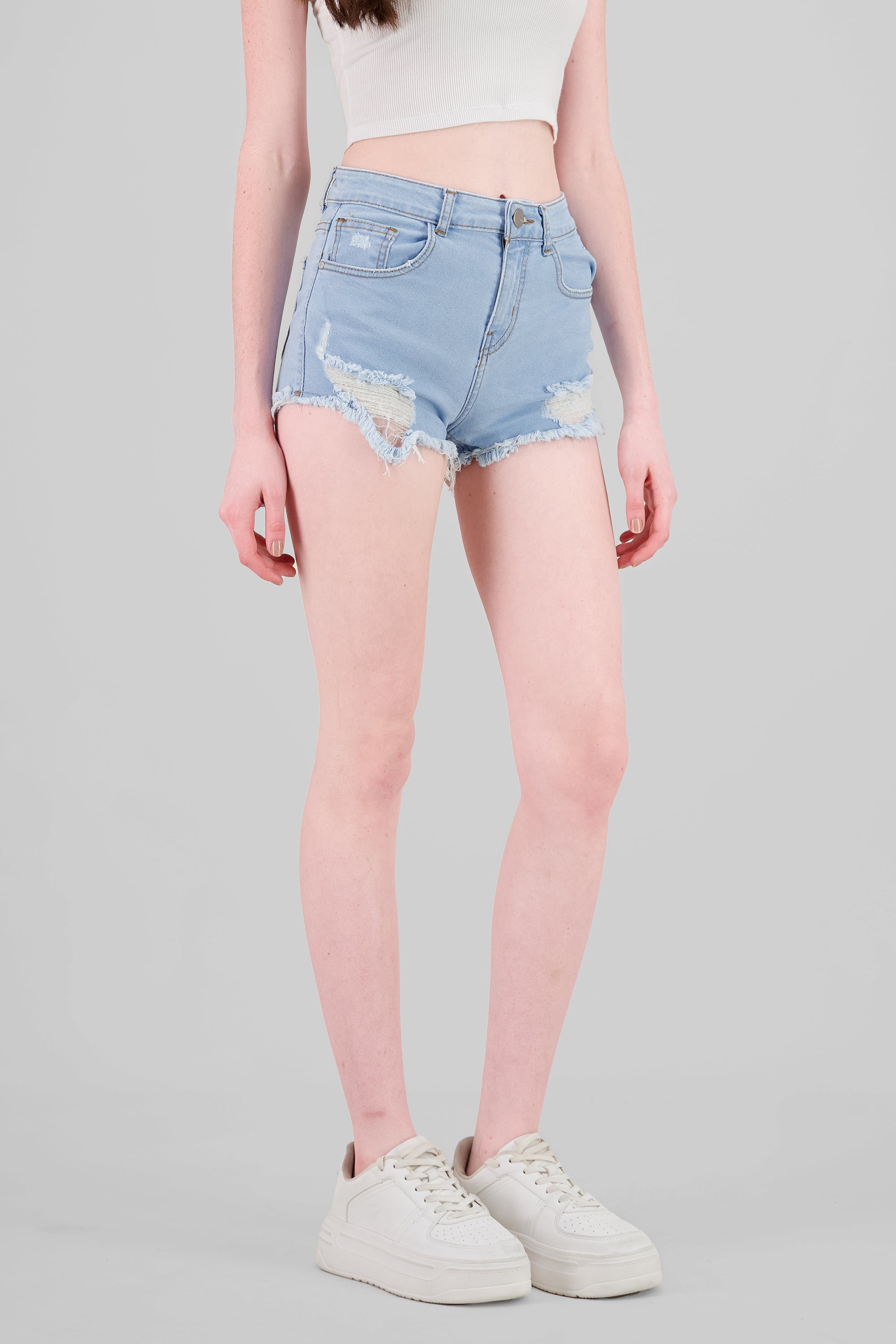 Distressed Mini Shorts BLEACHED