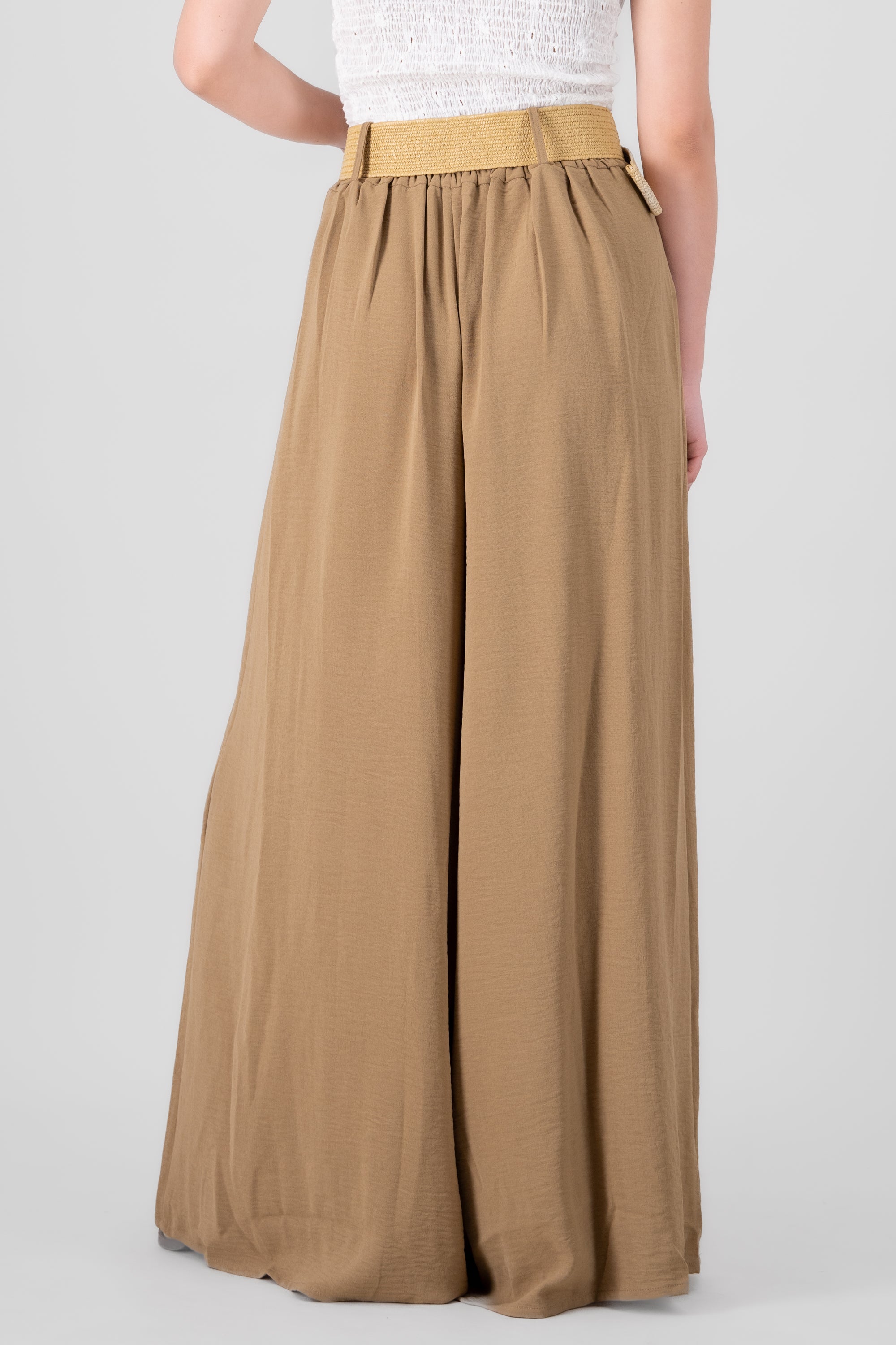 Wide Leg Pants With Belt SAND