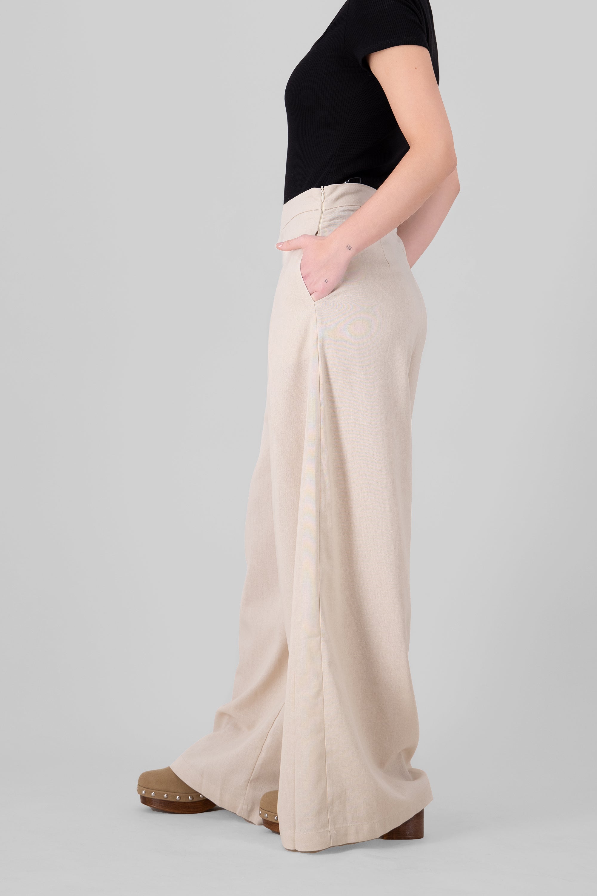 Linen Pants With Pleats BEIGE