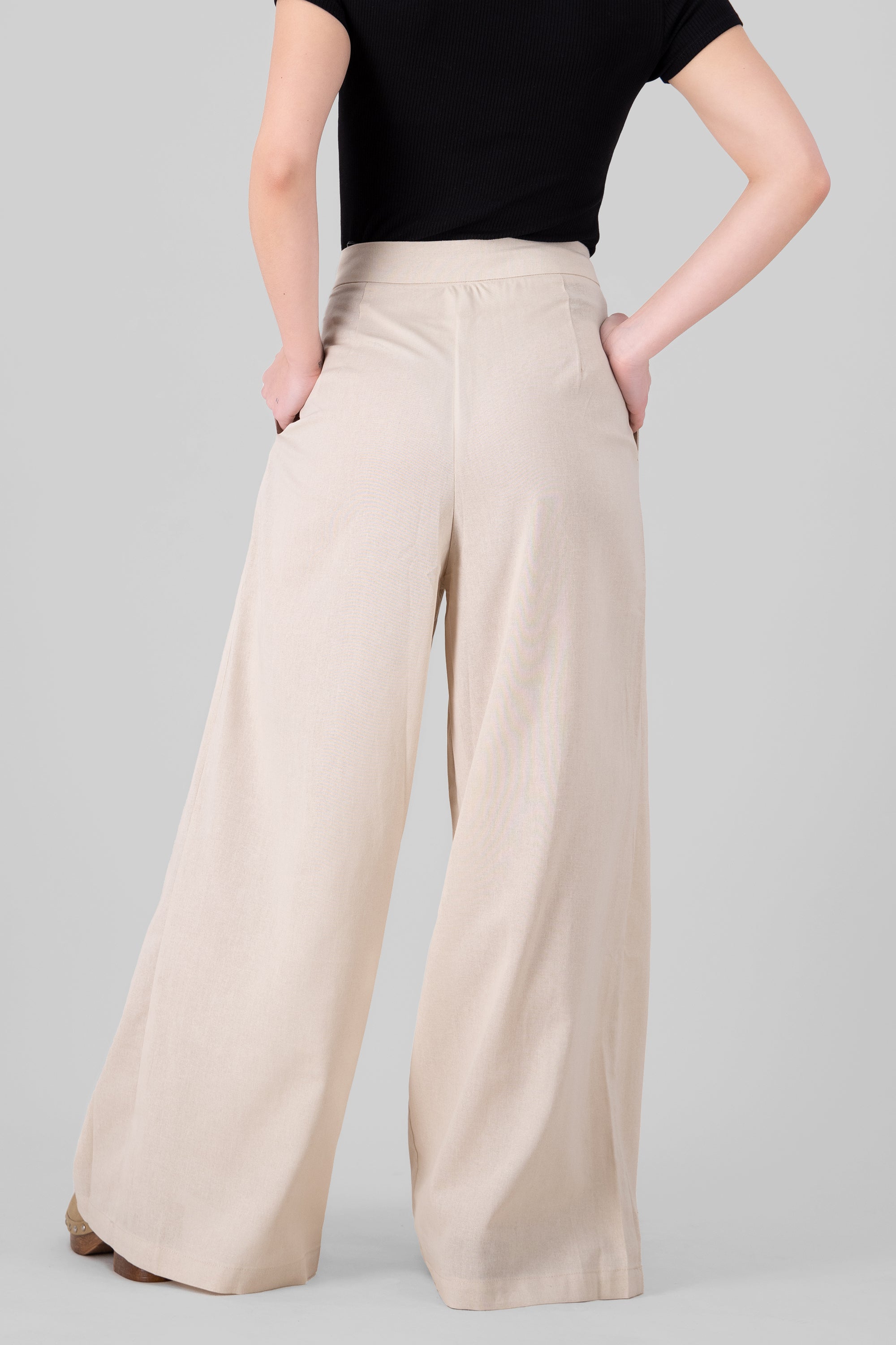 Linen Pants With Pleats BEIGE