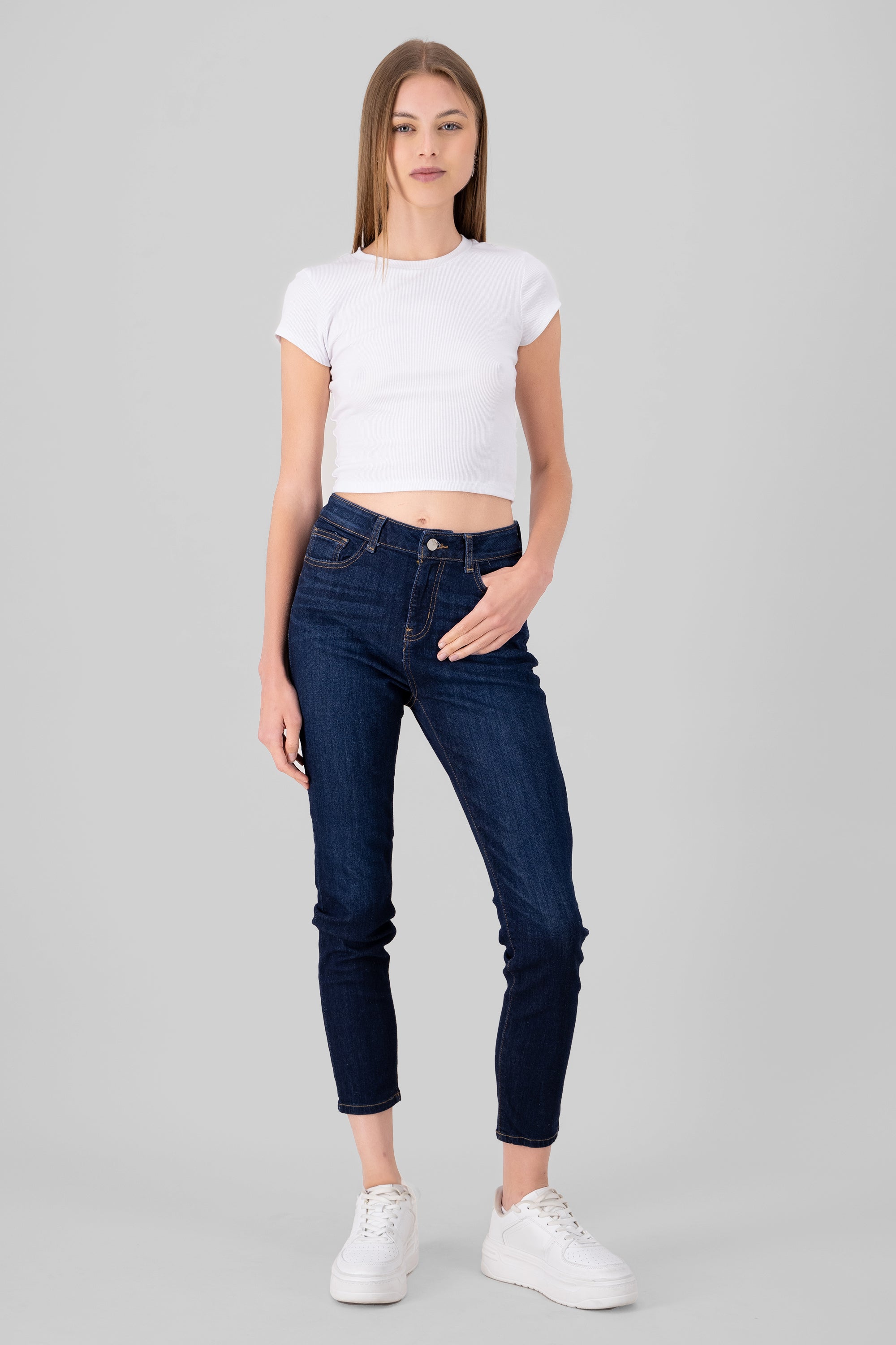 Contrast Skinny Jeans DARK WASH