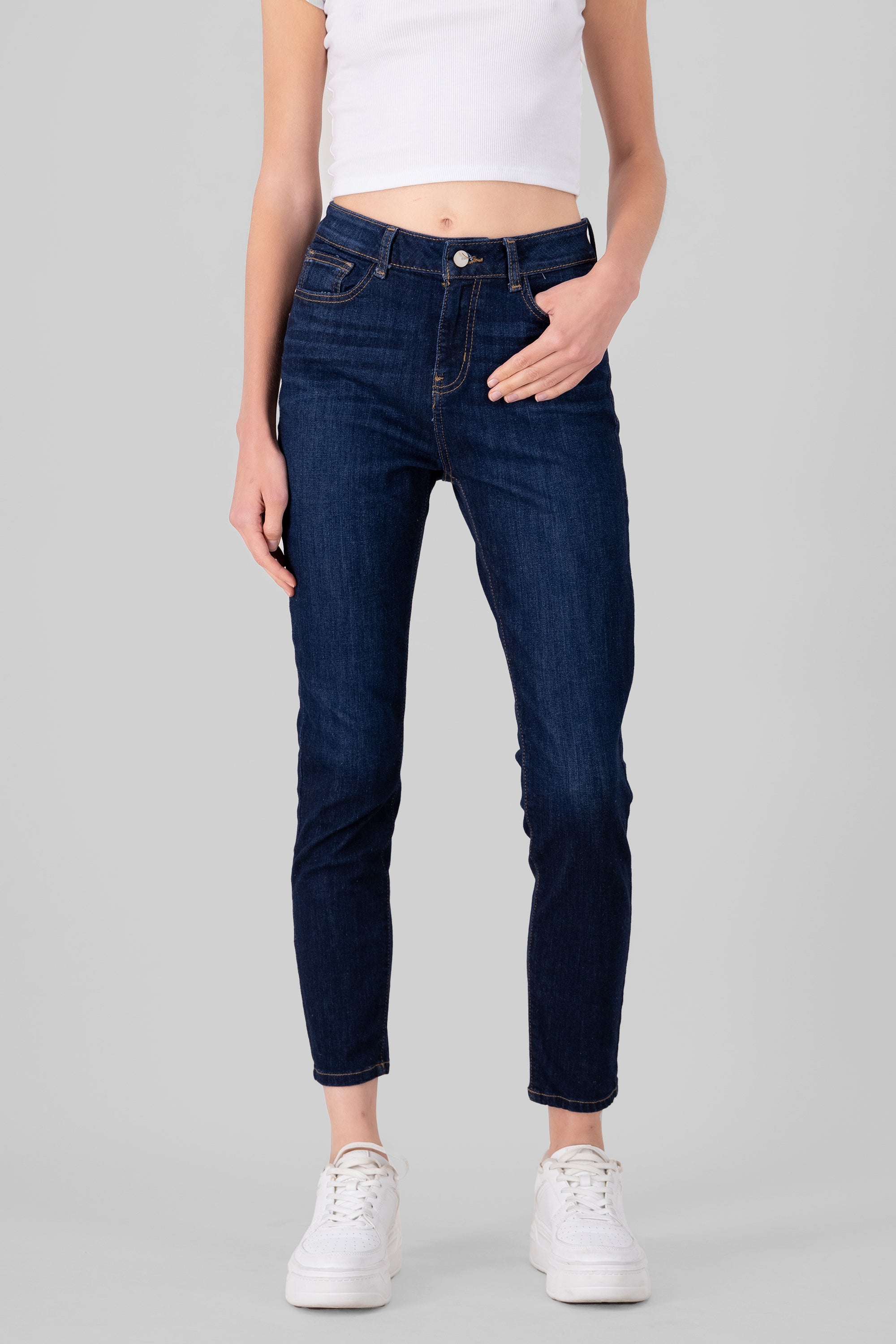 Contrast Skinny Jeans DARK WASH