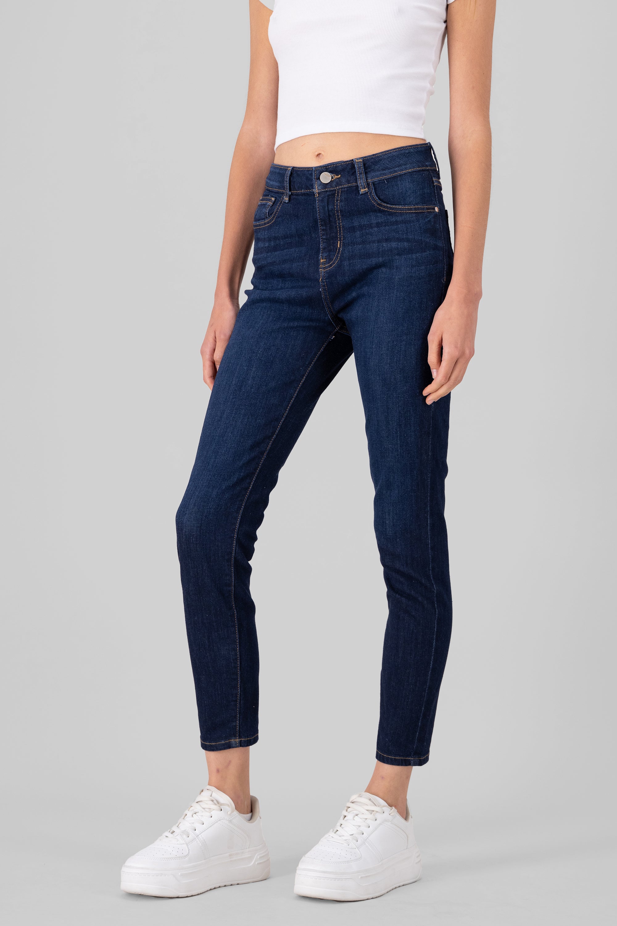 Contrast Skinny Jeans DARK WASH