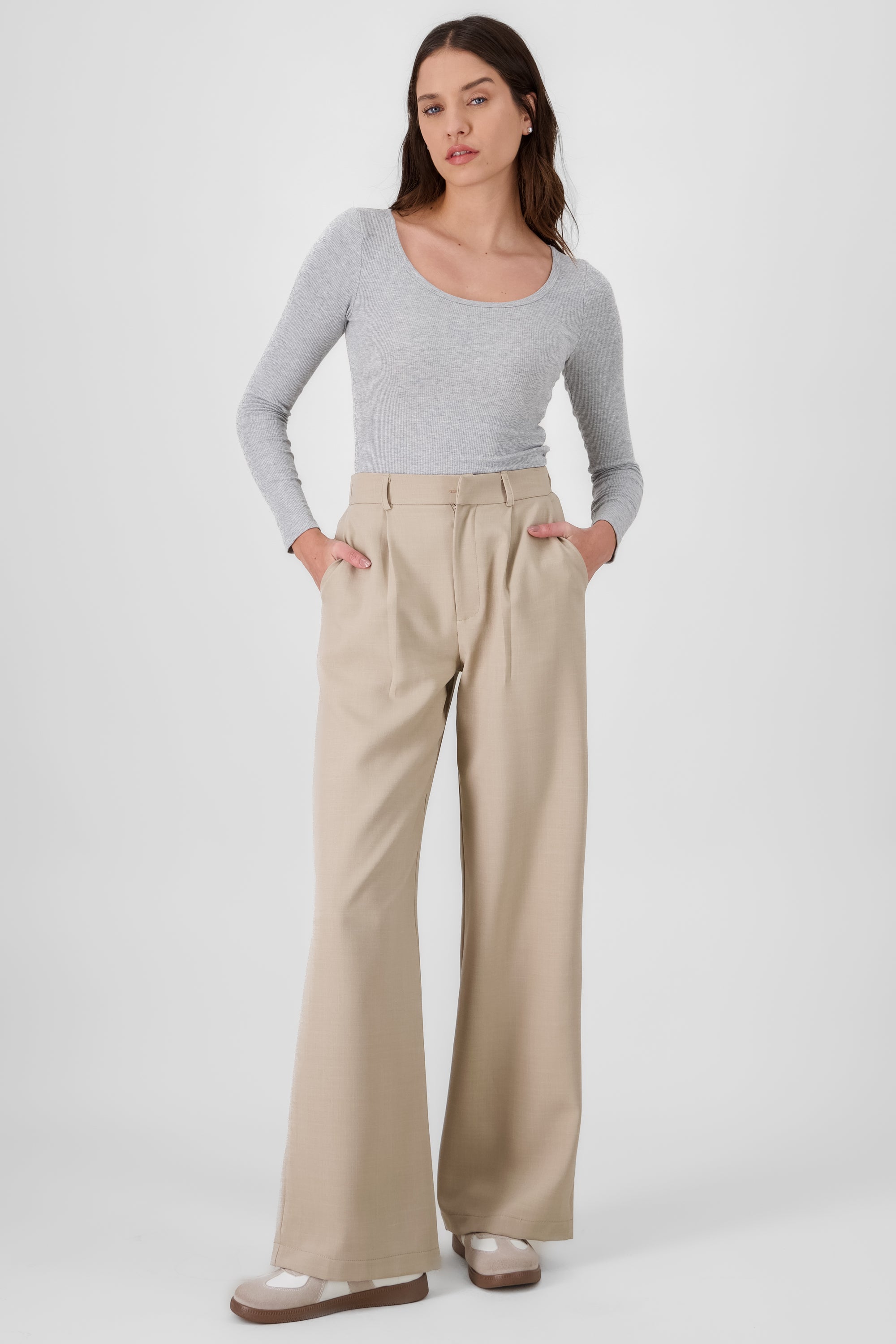 Wide Pleated Pants SAND