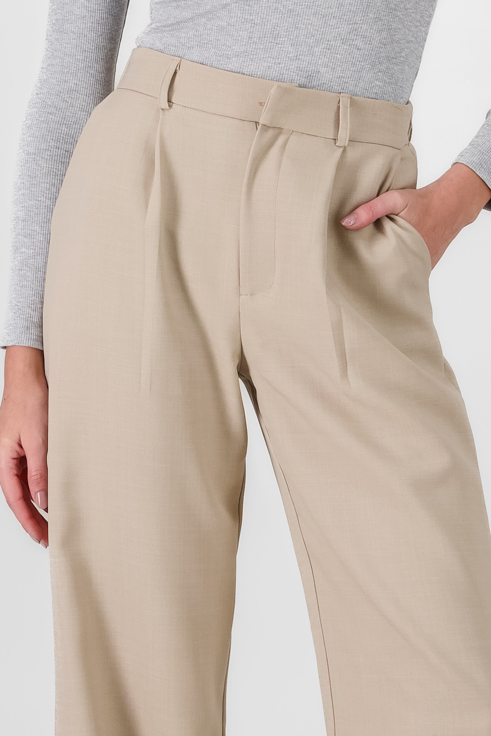 Wide Pleated Pants SAND