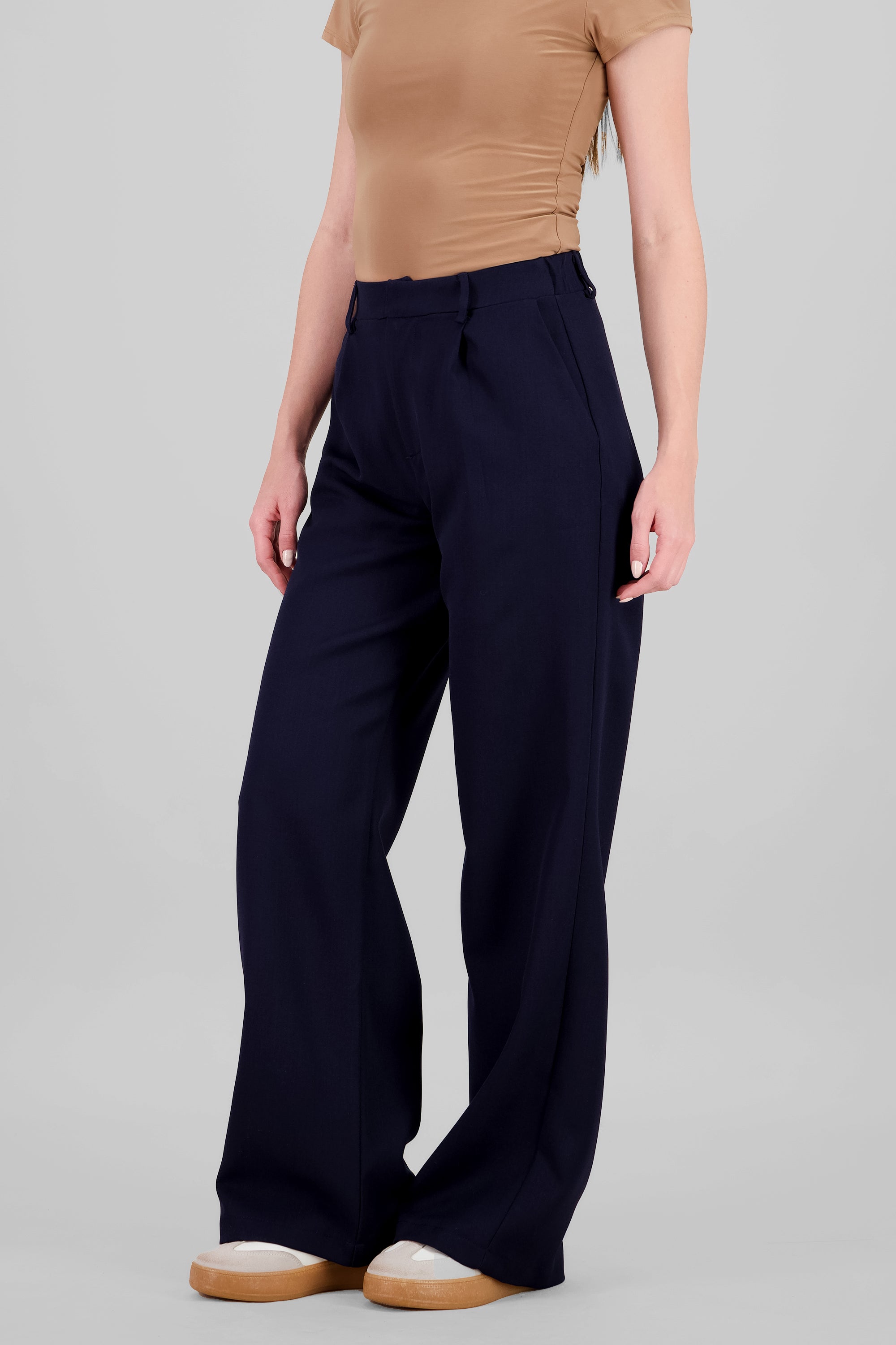 Wide Pleated Pants NAVY