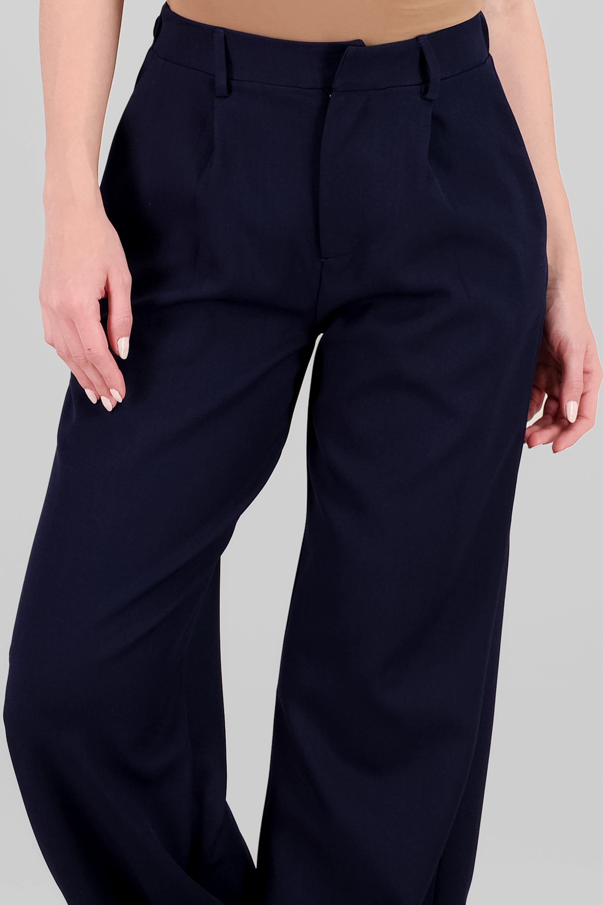 Wide Pleated Pants NAVY