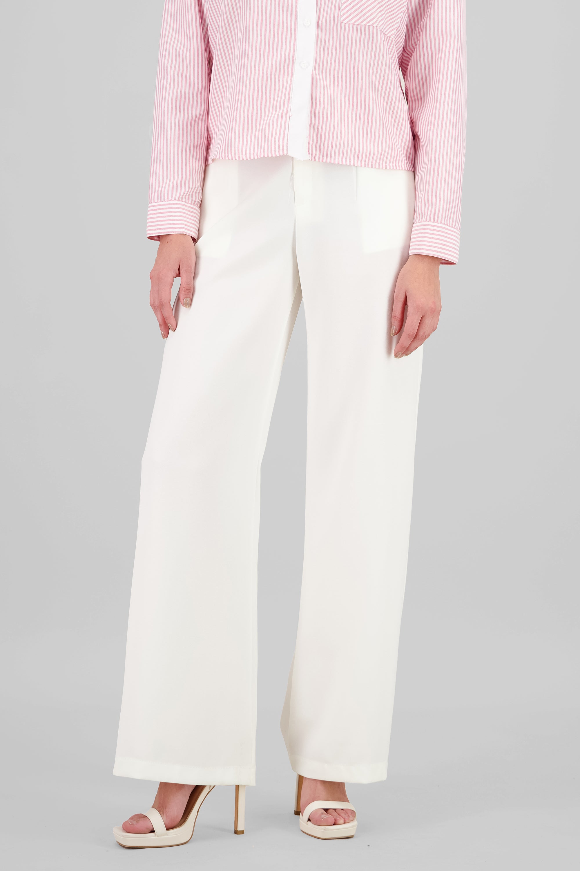 Wide Pleated Pants WHITE