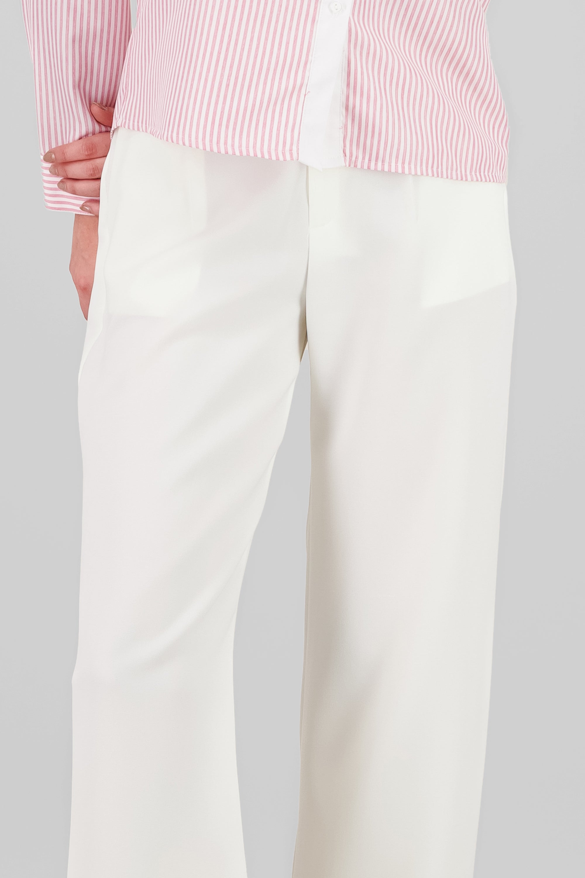 Wide Pleated Pants WHITE