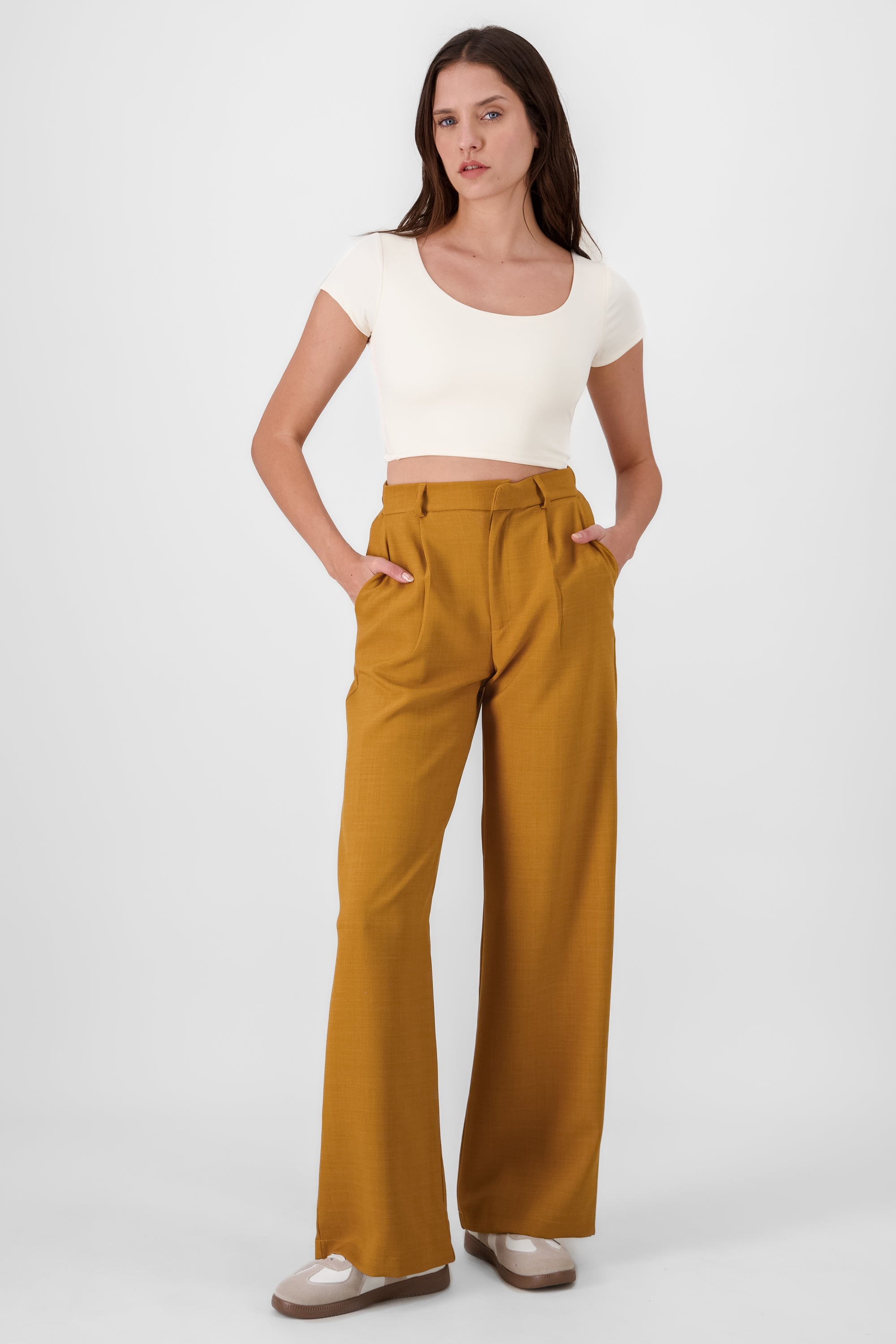 Wide Pleated Pants KHAKI