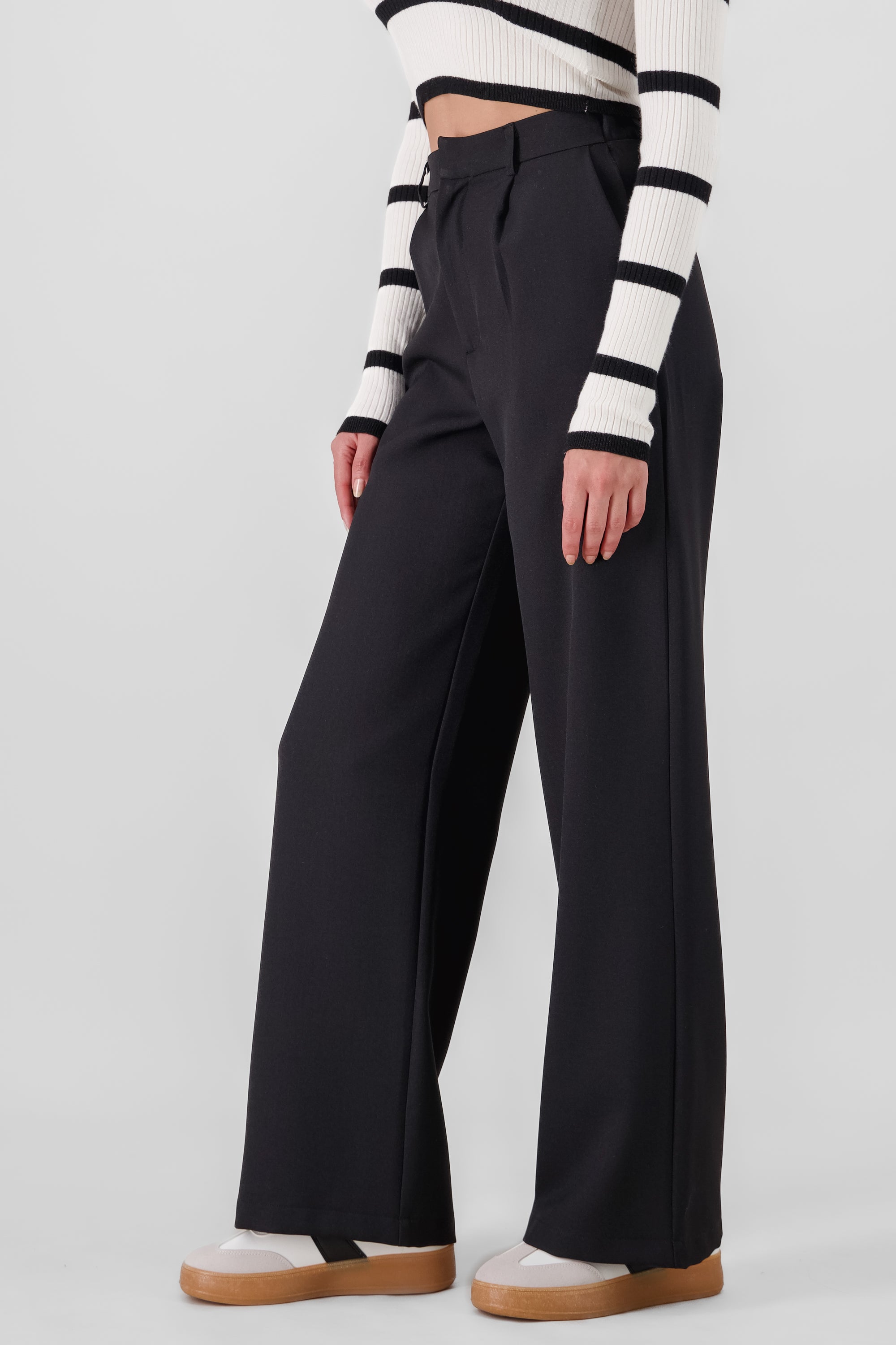 Wide Pleated Pants BLACK