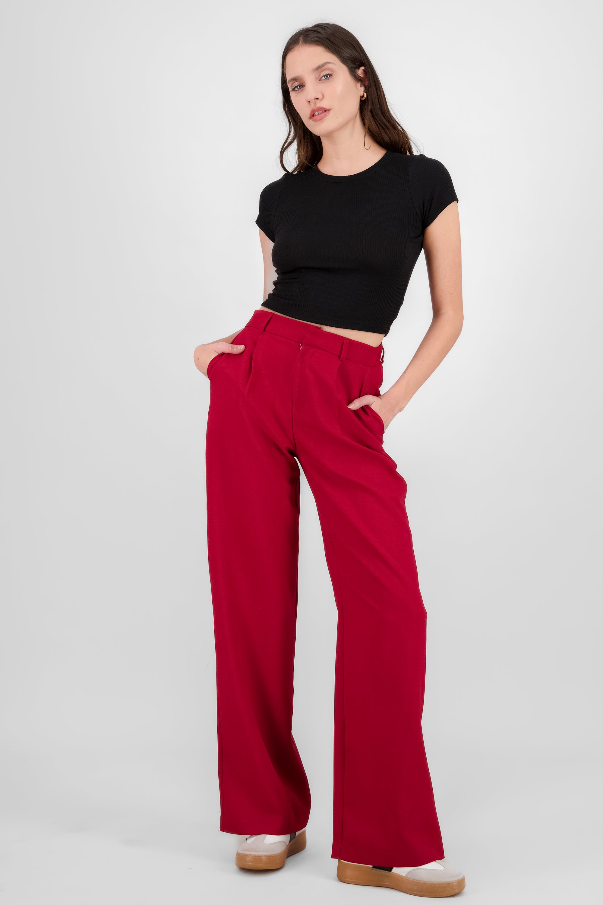 Wide Pleated Pants RED