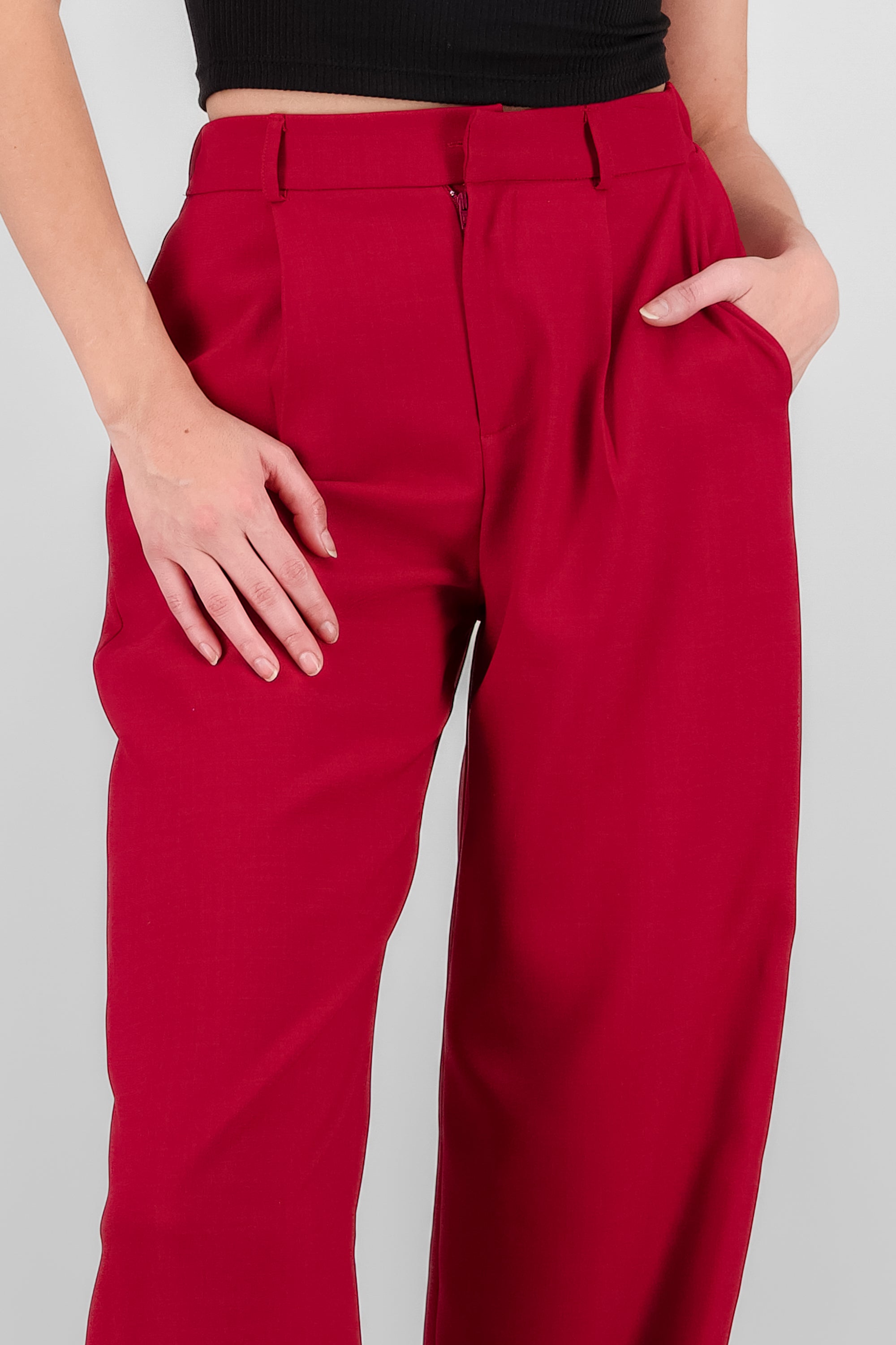 Wide Pleated Pants RED