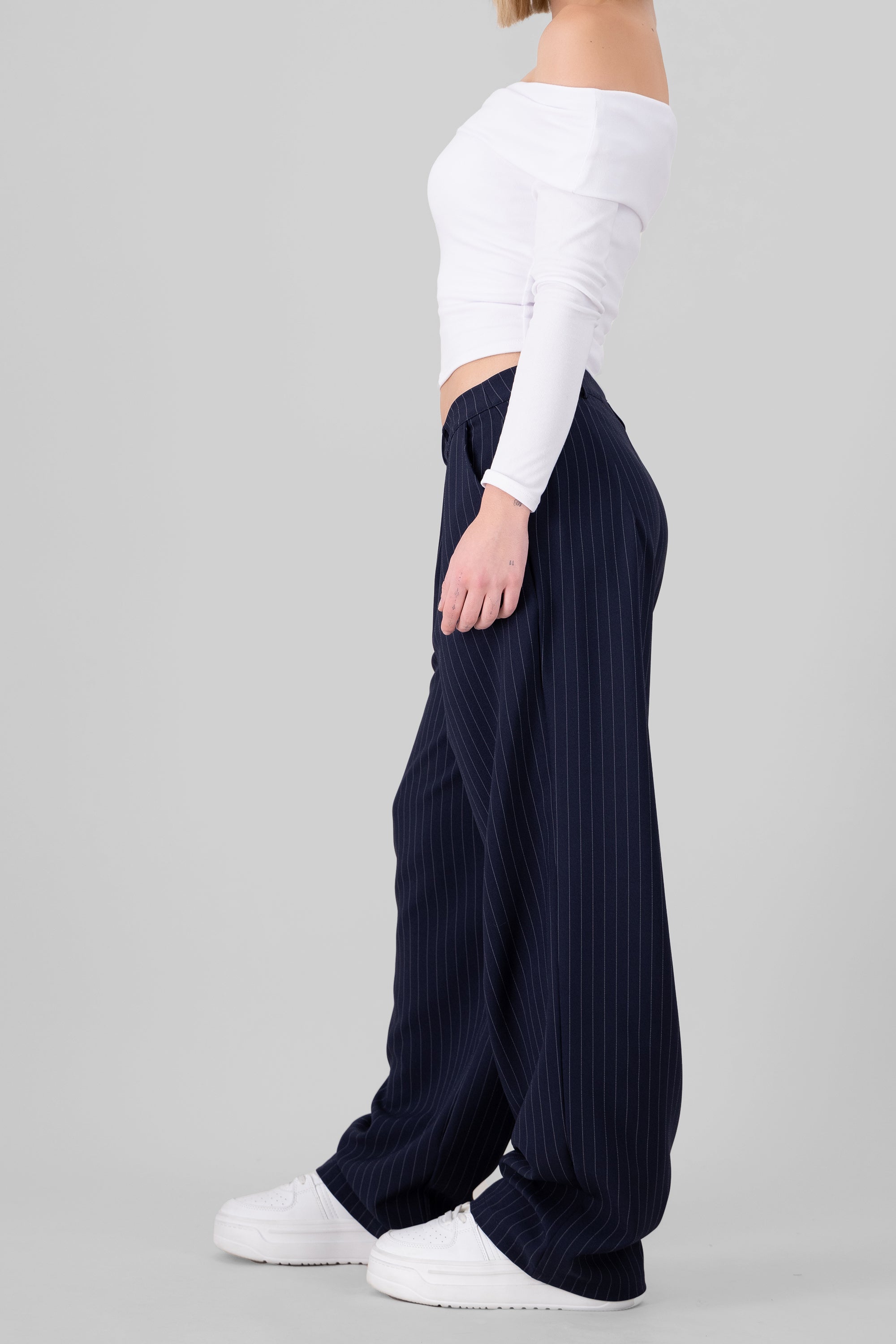 Striped Tailored Pants NAVY