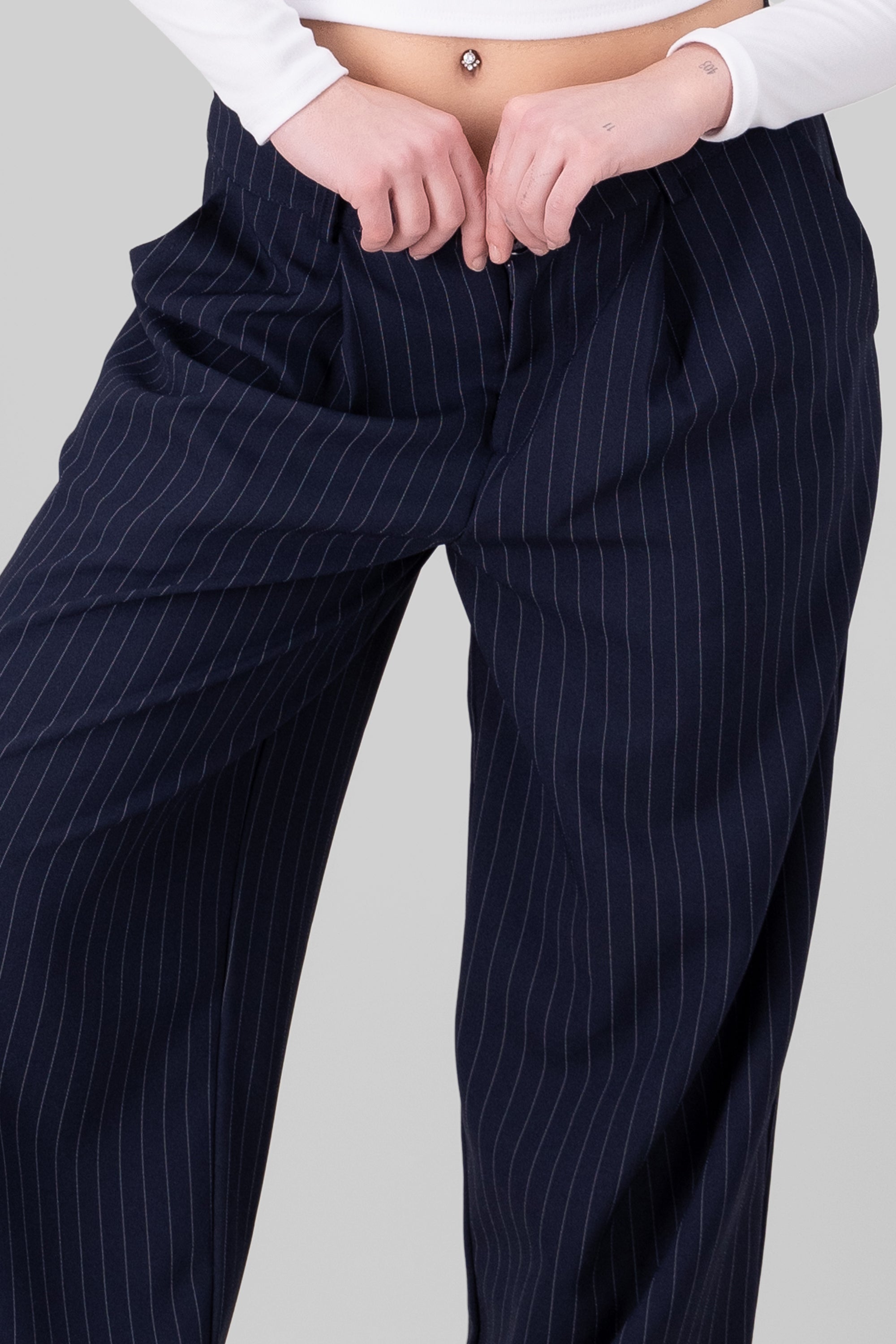 Striped Tailored Pants NAVY