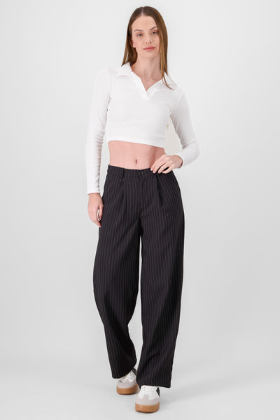 Striped Tailored Pants BLACK