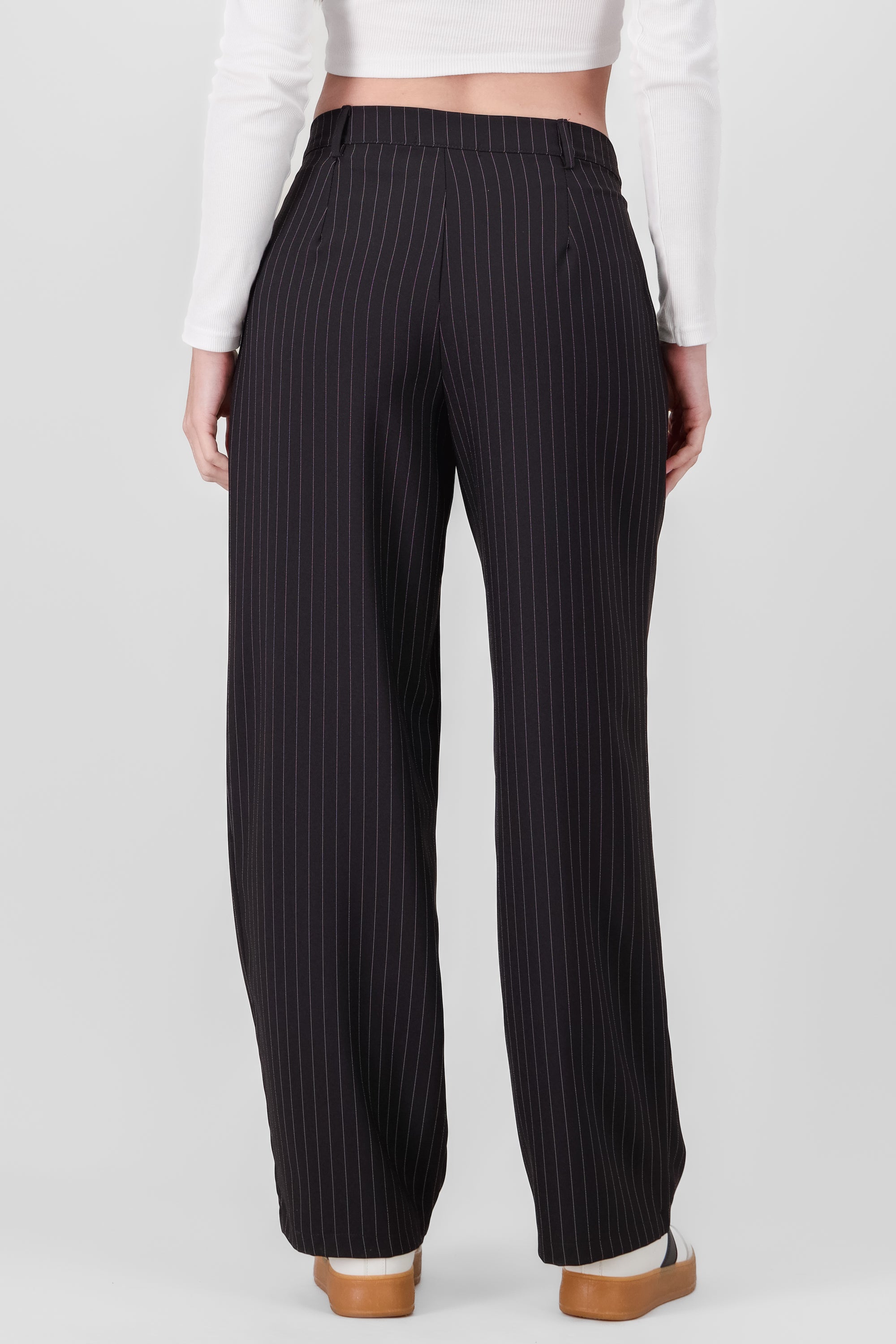 Striped Tailored Pants BLACK