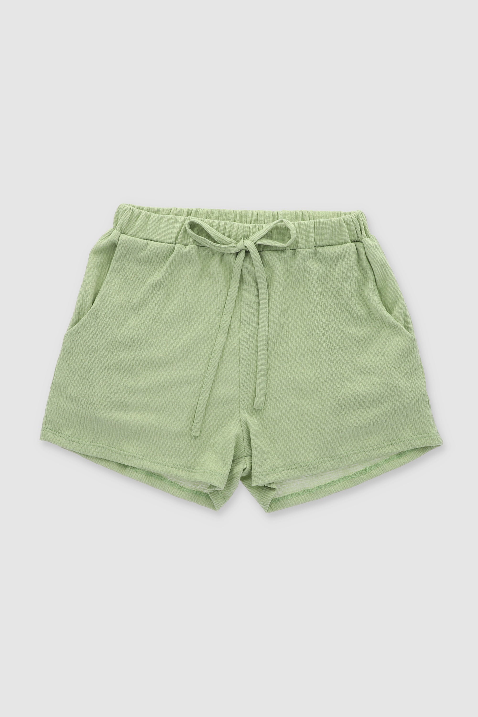 Wide Shorts with Pleat Detail LIGHT GREEN