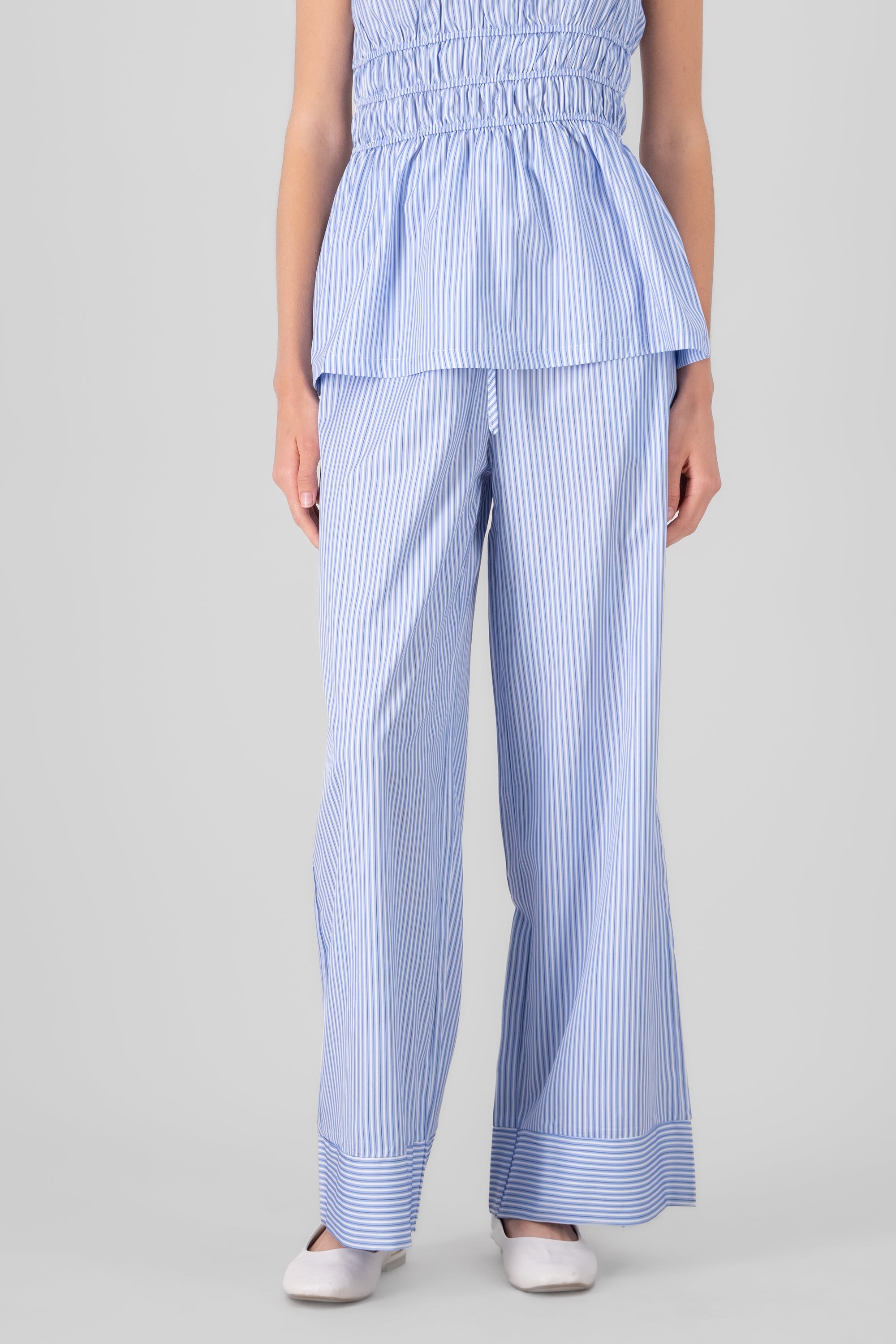 Striped Straight Leg Pants BLUE COMBO