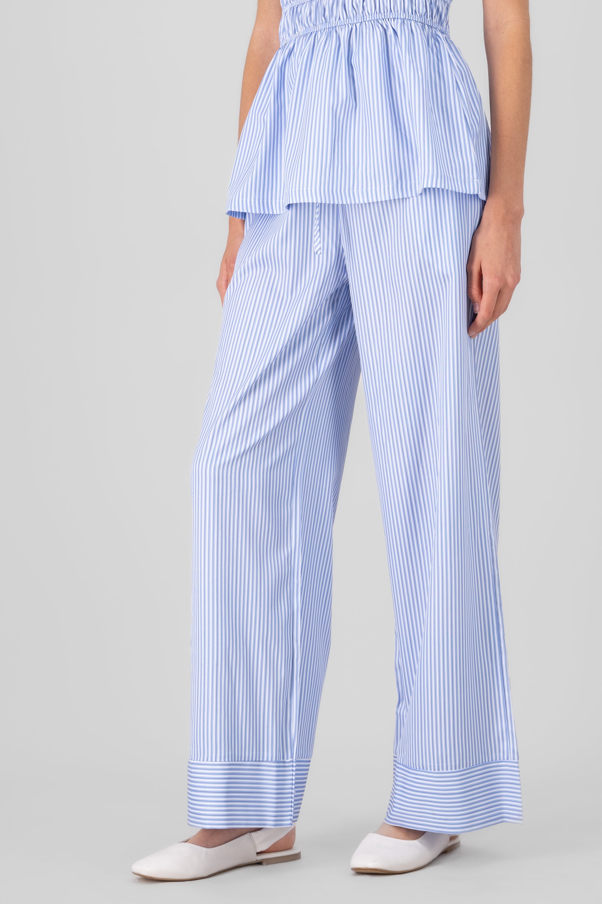 Striped Straight Leg Pants BLUE COMBO