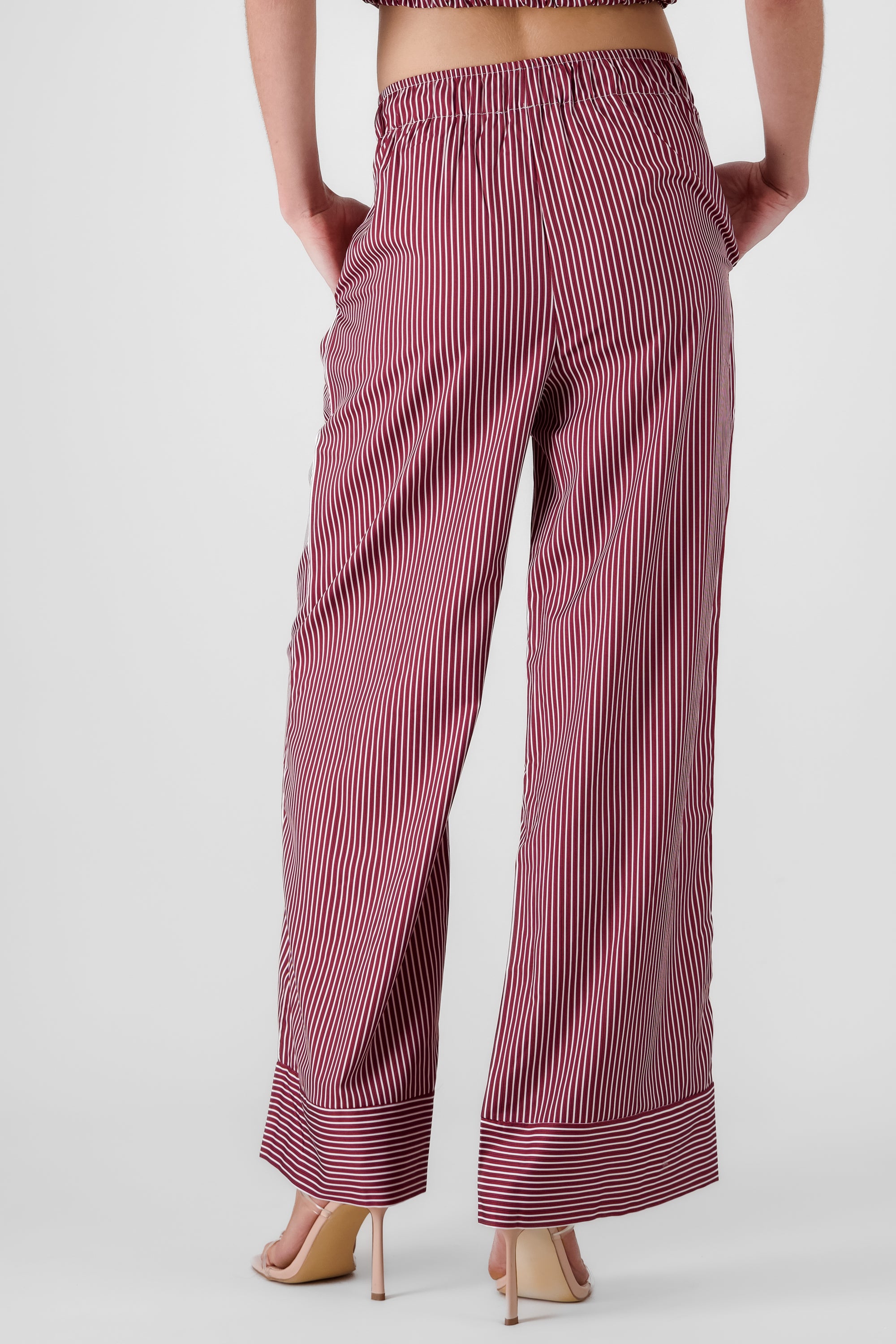 Striped Straight Leg Pants PLUM