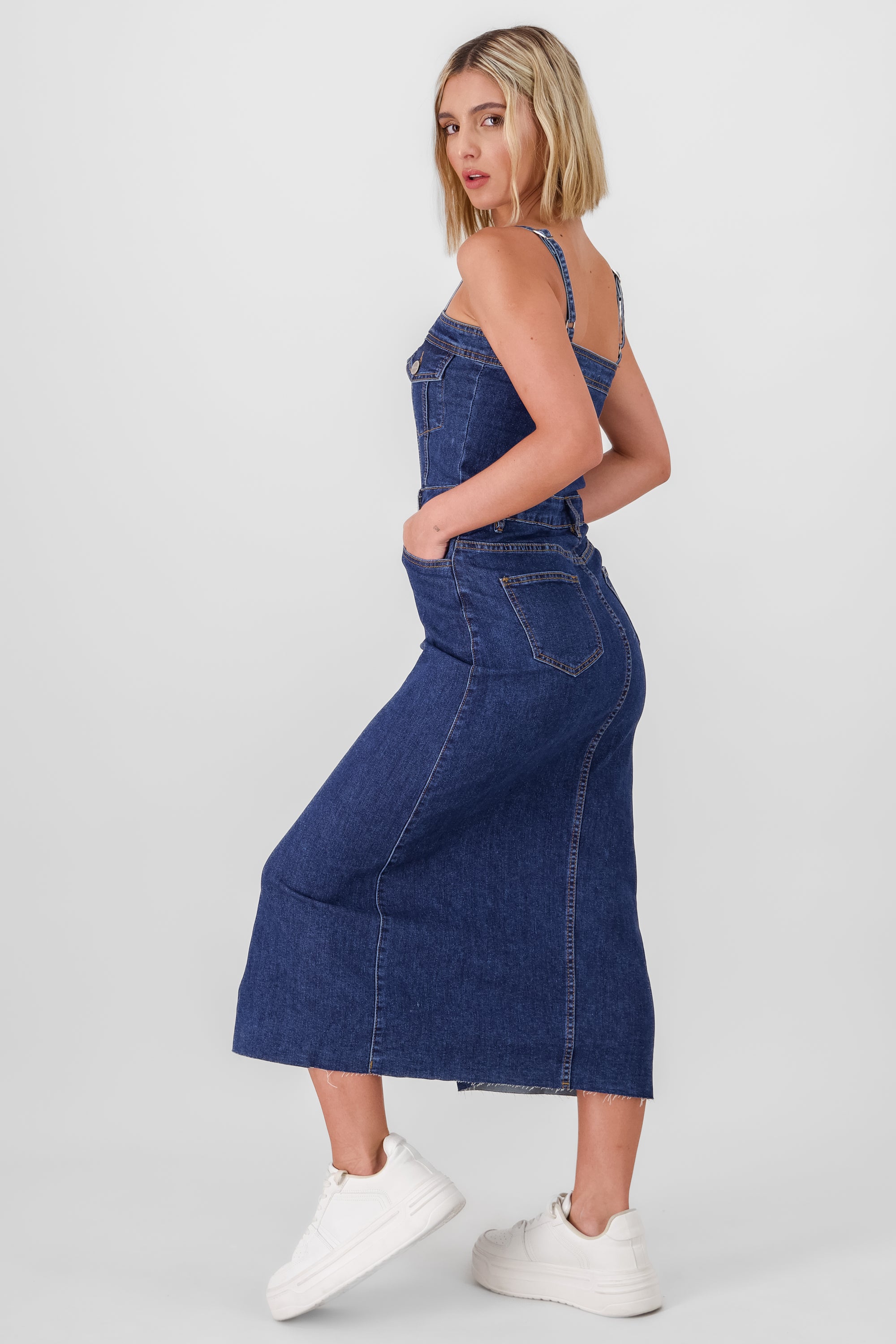 Denim Maxi Dress DARK WASH