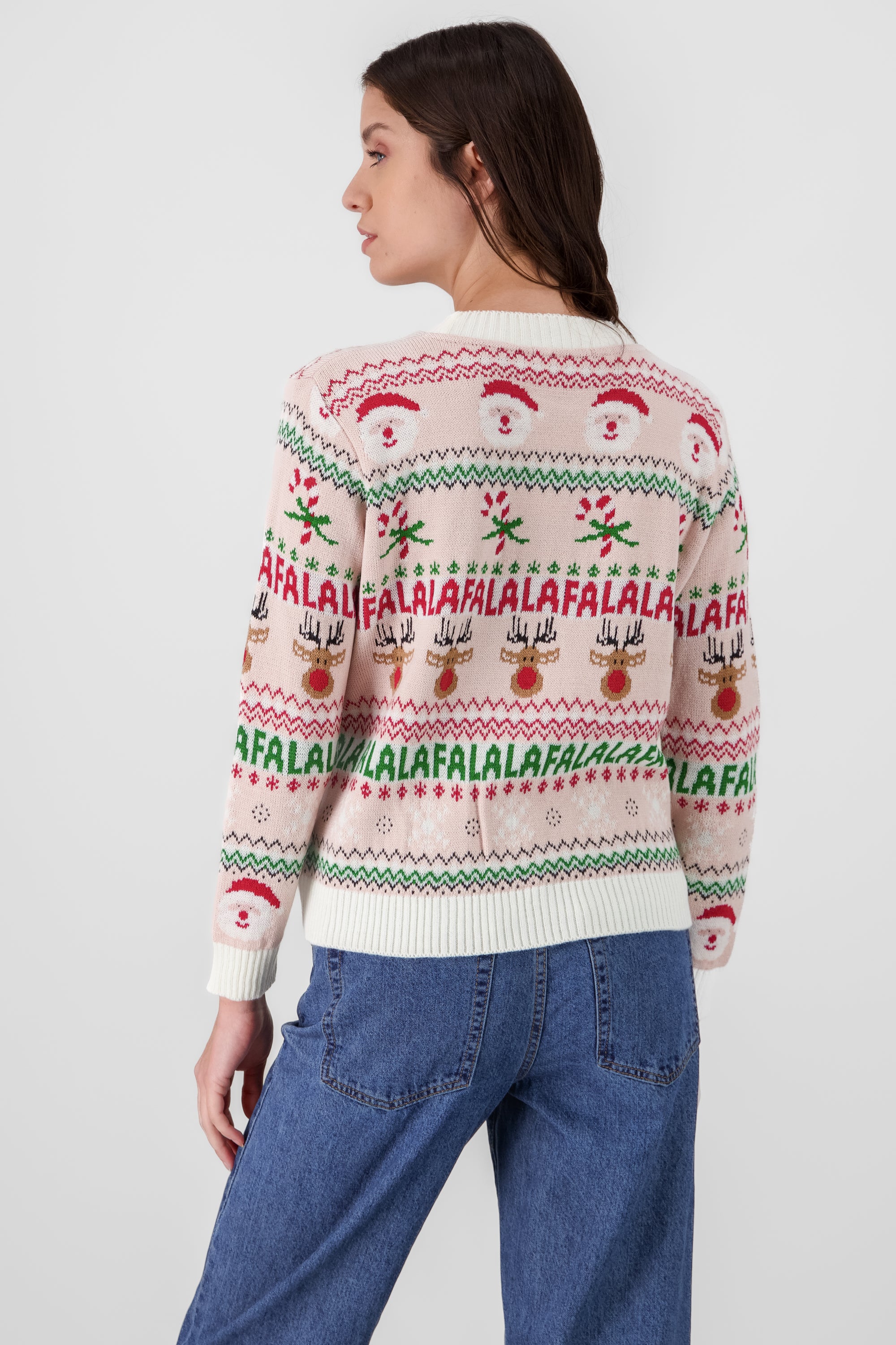 Fa-la-la Christmas Sweater PINK COMBO