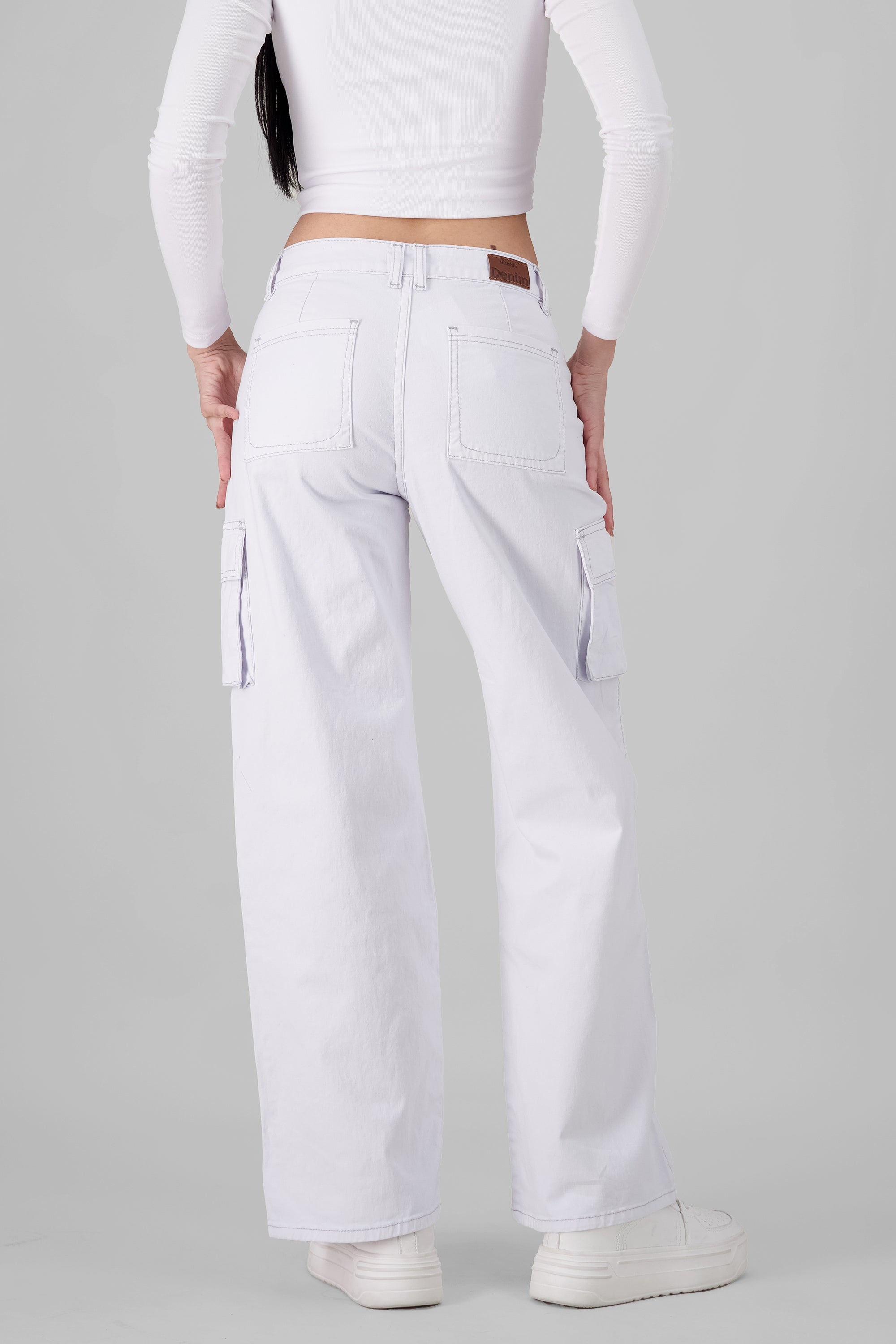 Cargo Wide Leg Jeans WHITE