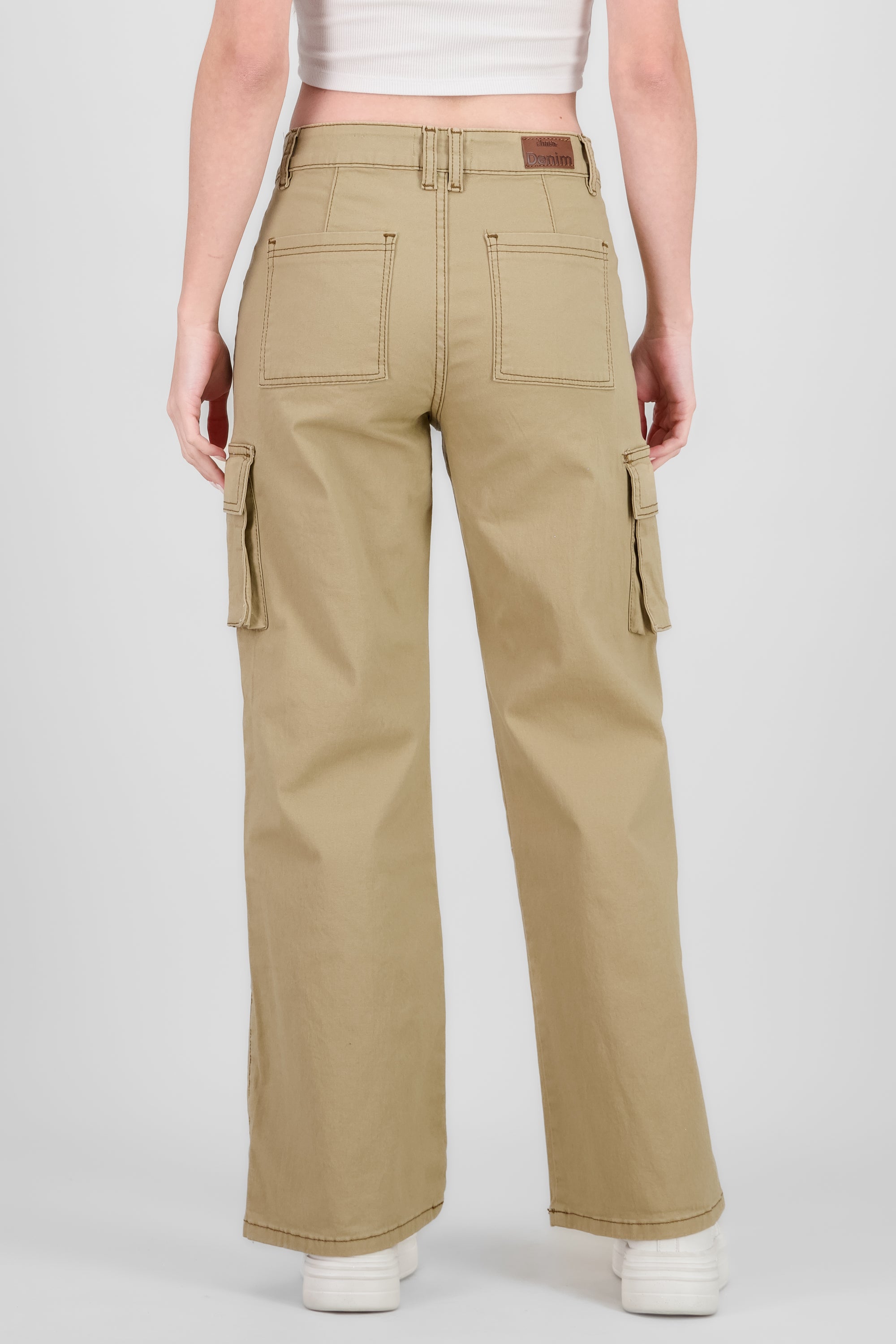 Cargo Wide Leg Jeans KHAKI