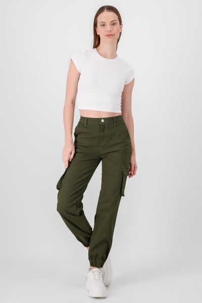 High Waisted Cargo Jeans LIGHT GRAY