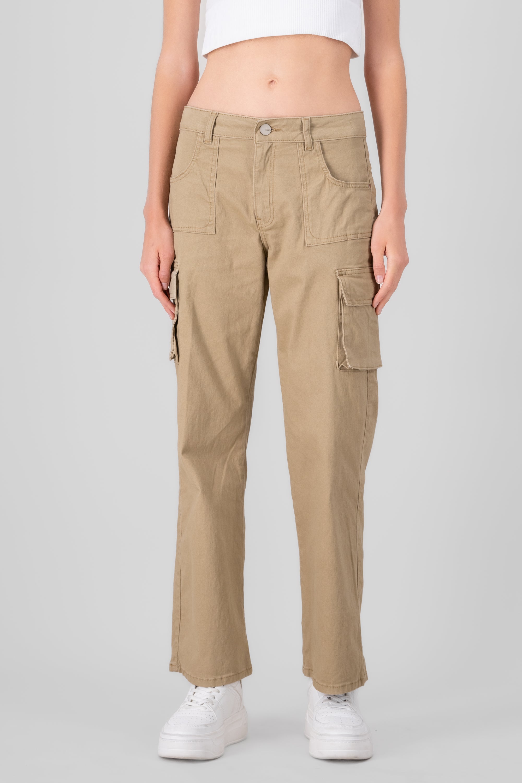 Straight Leg Cargo Jeans KHAKI