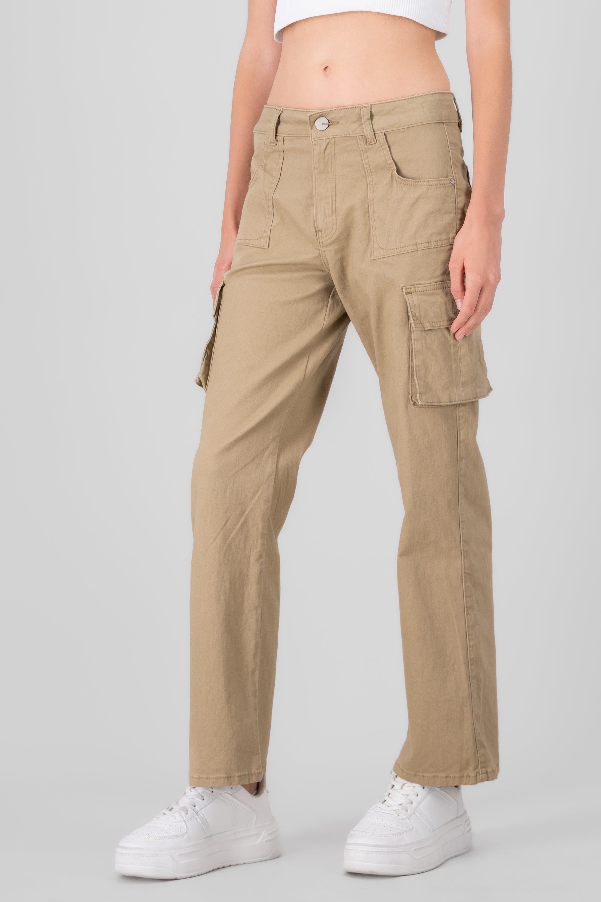 Straight Leg Cargo Jeans KHAKI