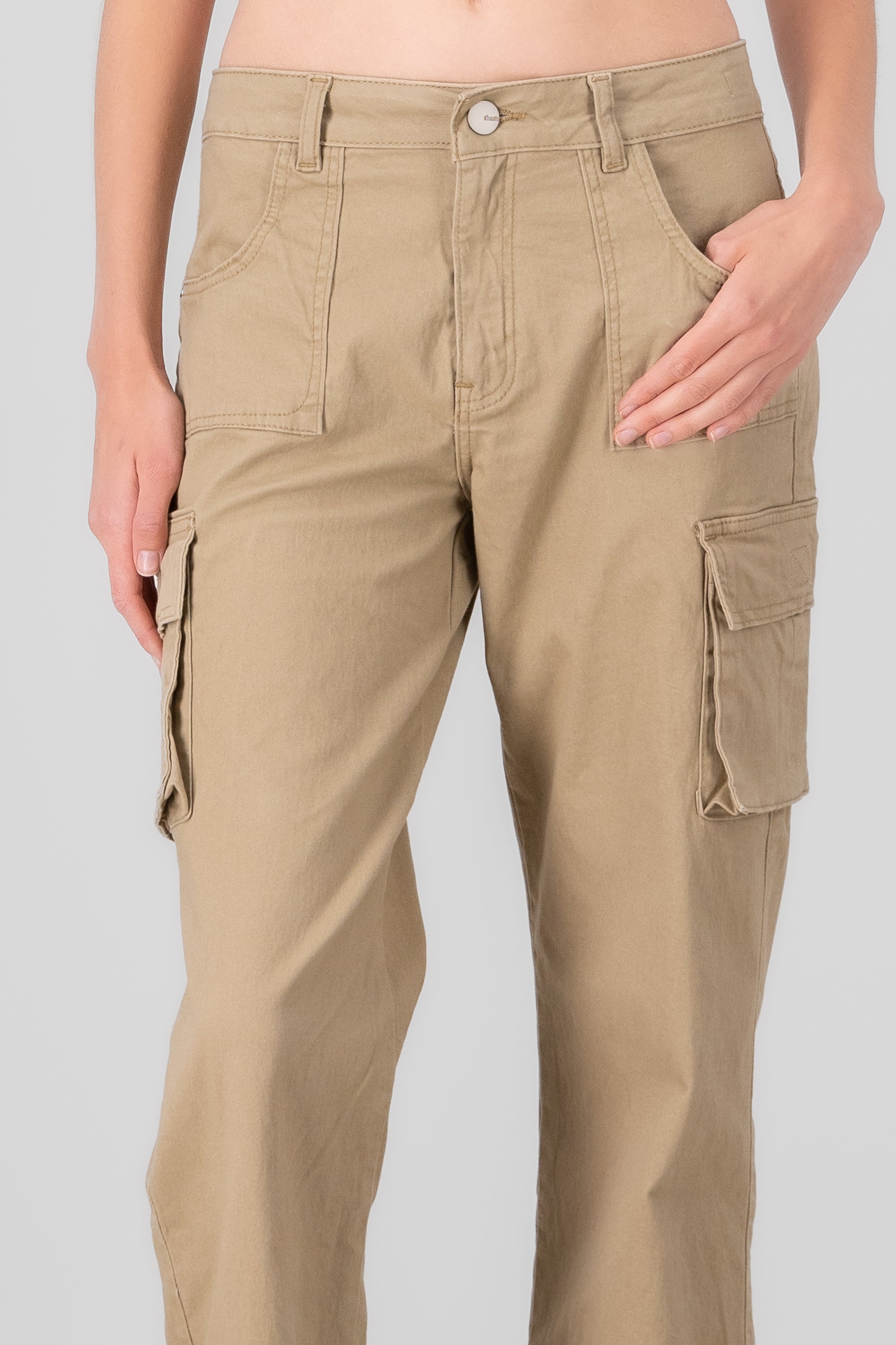 Straight Leg Cargo Jeans KHAKI