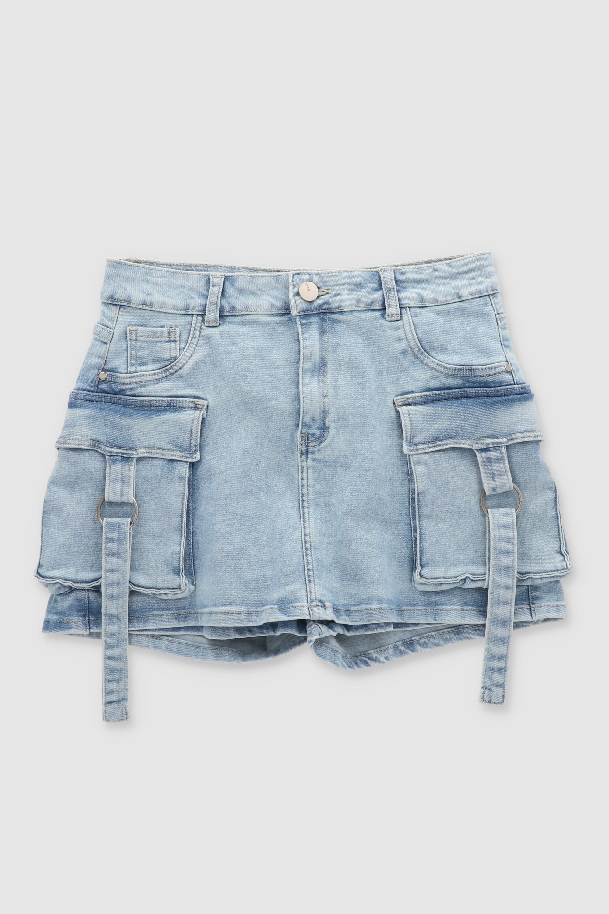 Skort With 2 Pockets And Rings LIGHT ACID WASH