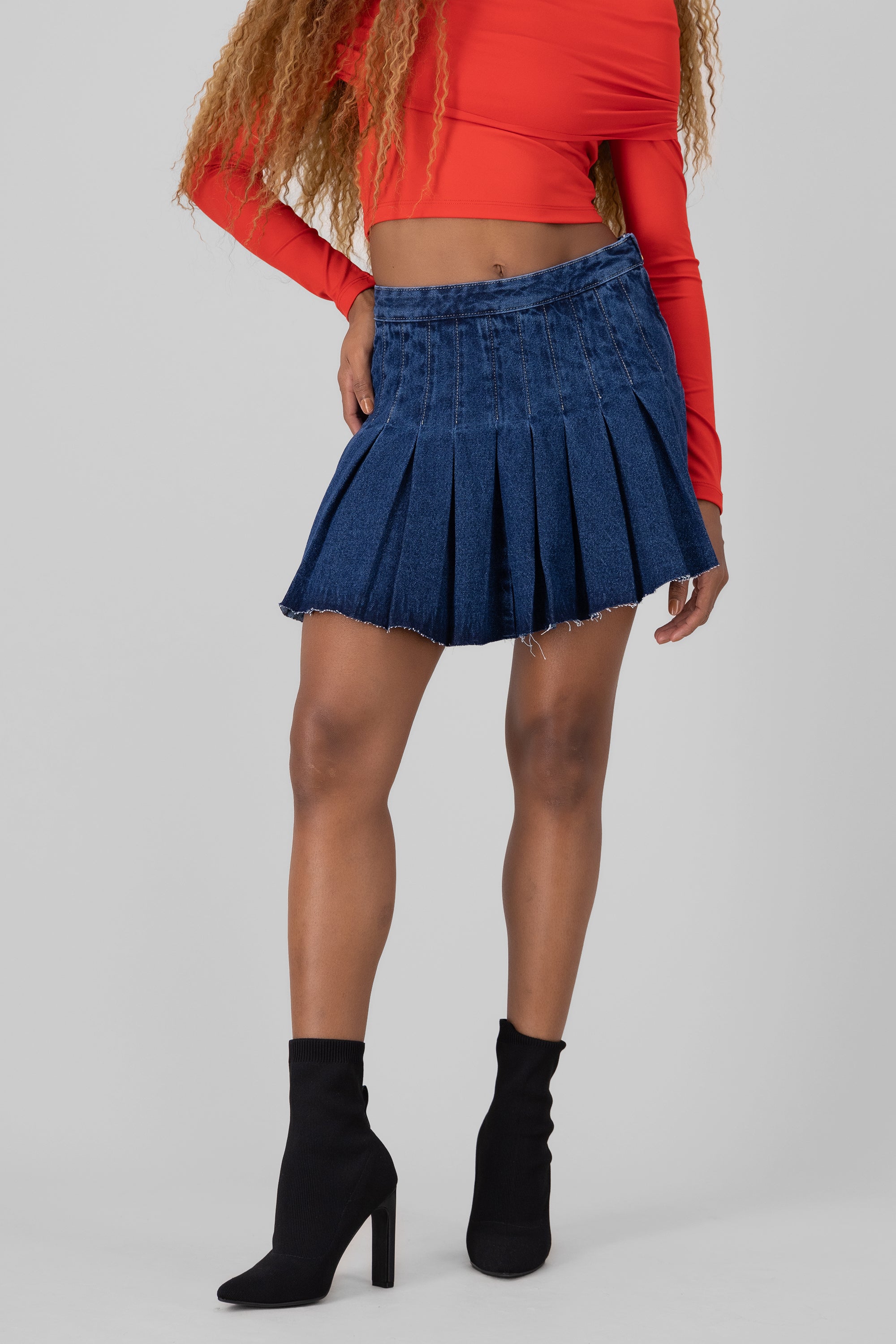 Pleated Mini Skirt STONE