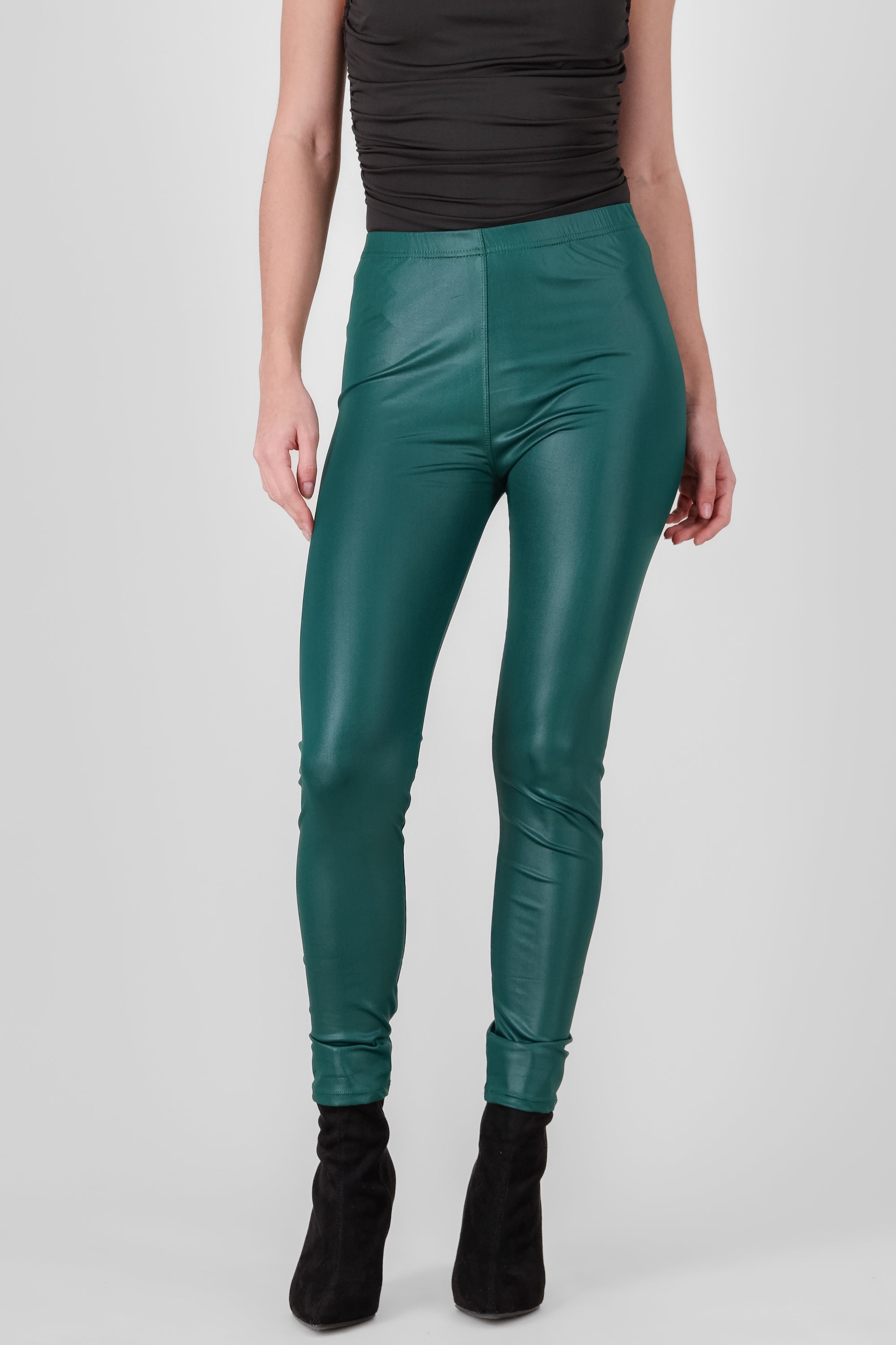 Faux leather skinny pants GREEN