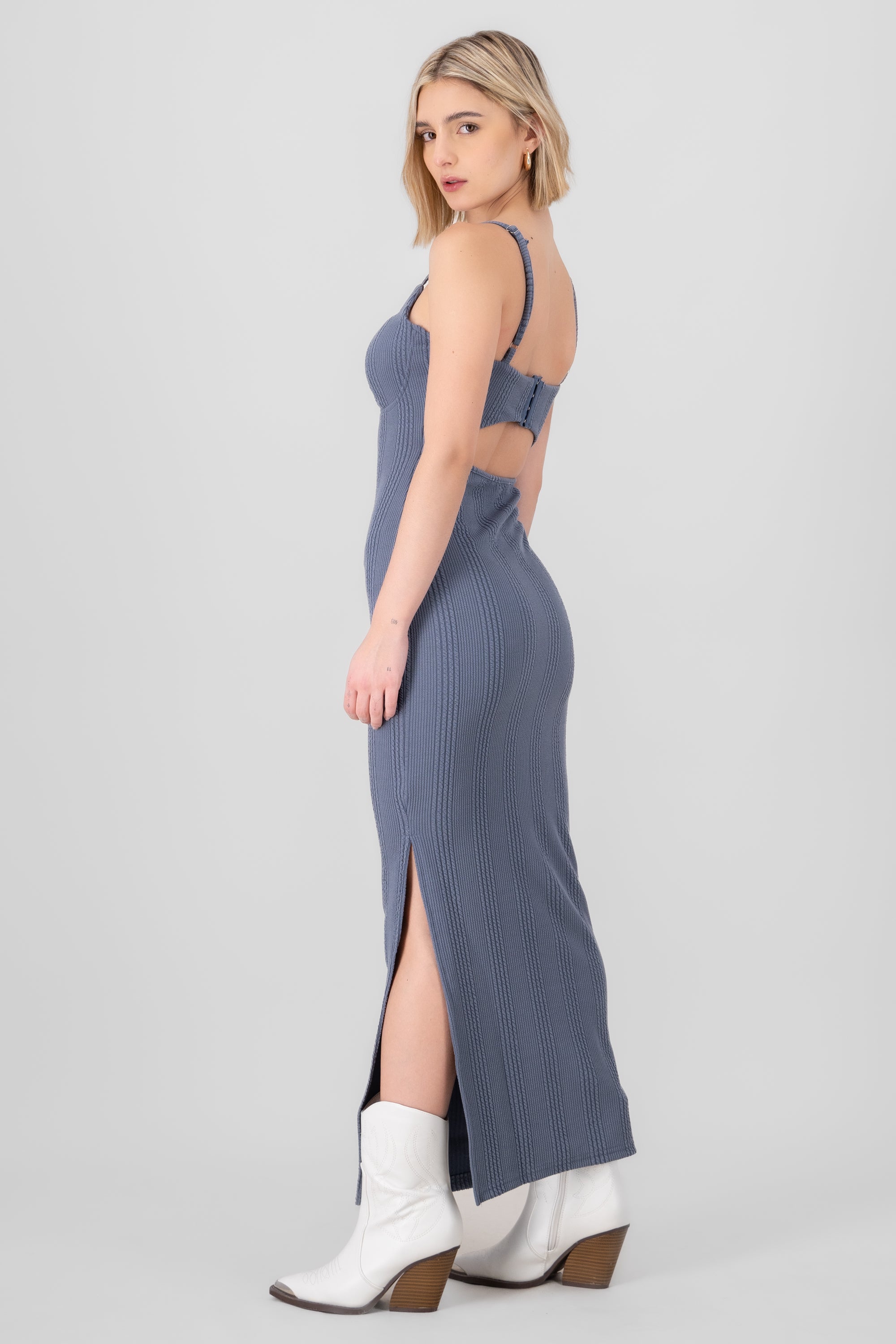 Textured Maxi Dress BLUE