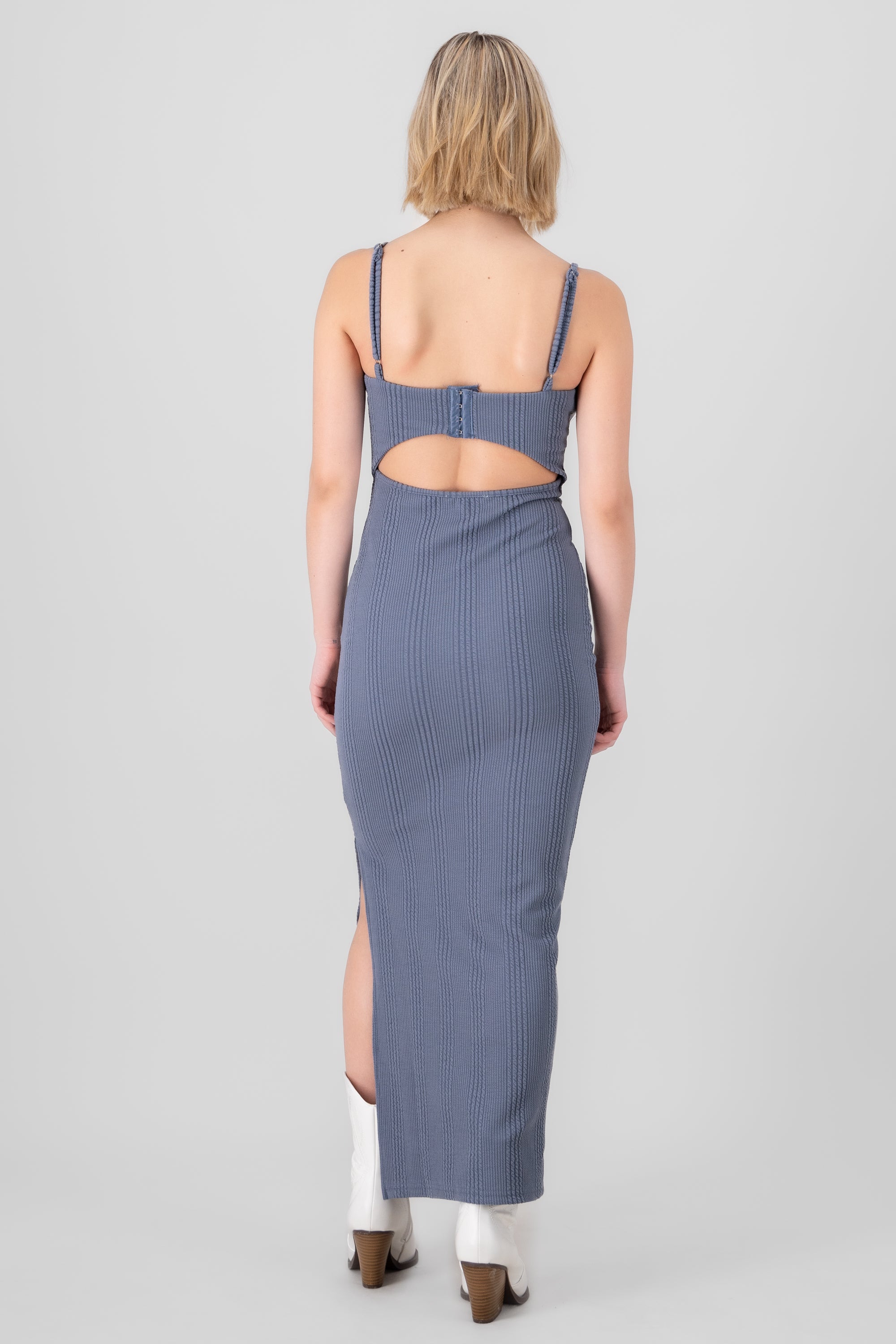 Textured Maxi Dress BLUE