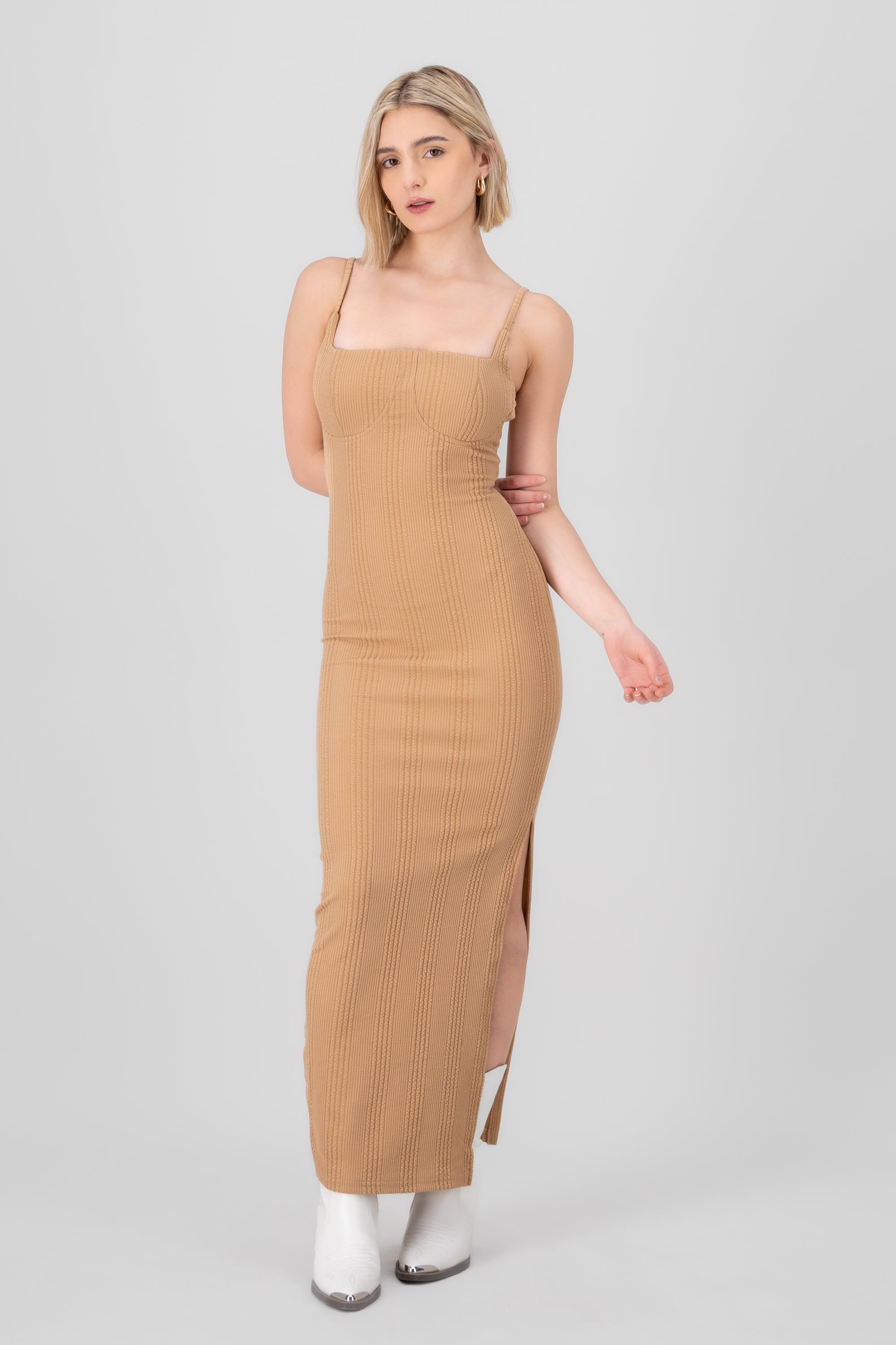 Textured Maxi Dress TAUPE