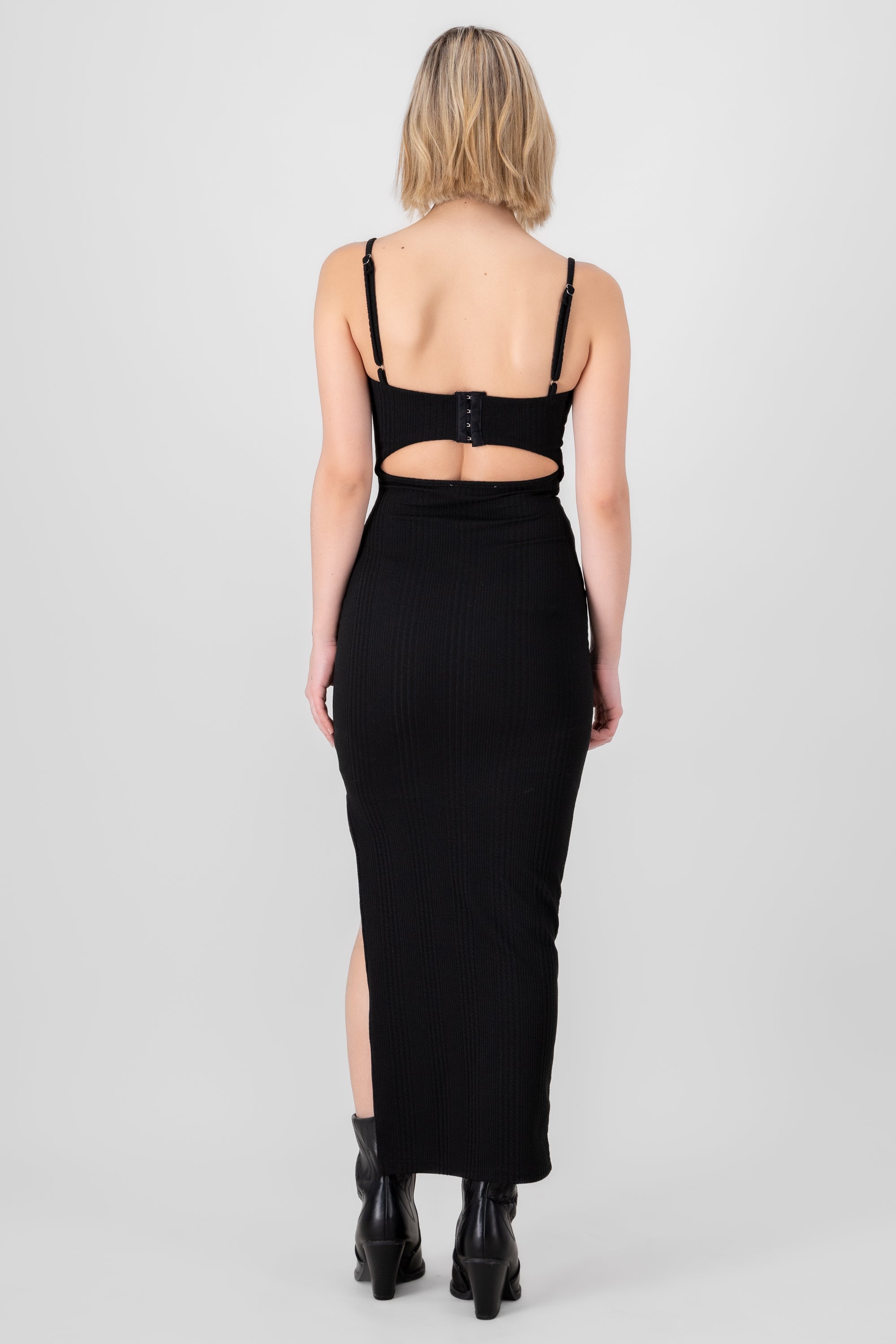 Textured Maxi Dress BLACK