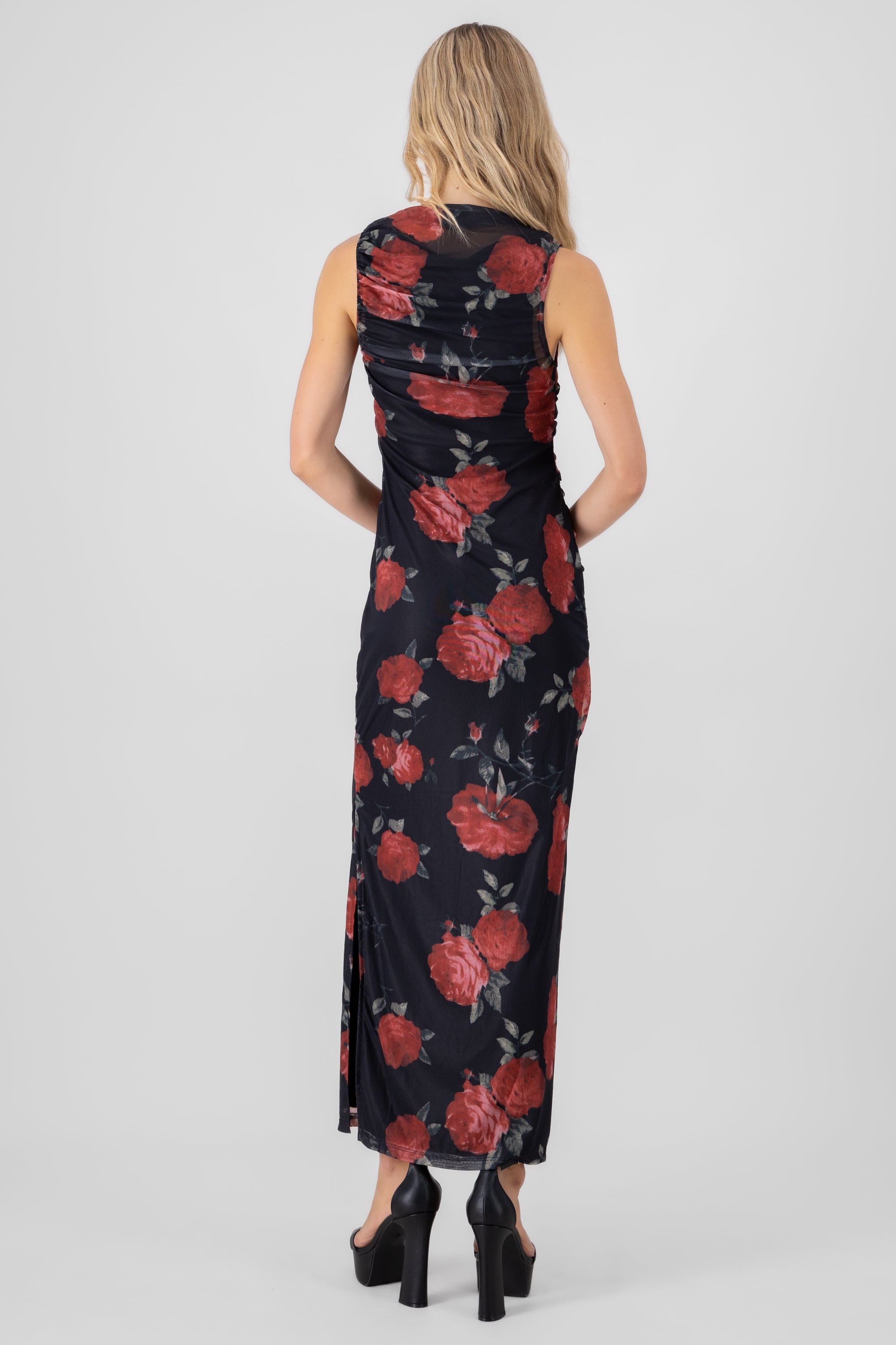 Drapped Maxi Dress BLACK COMBO