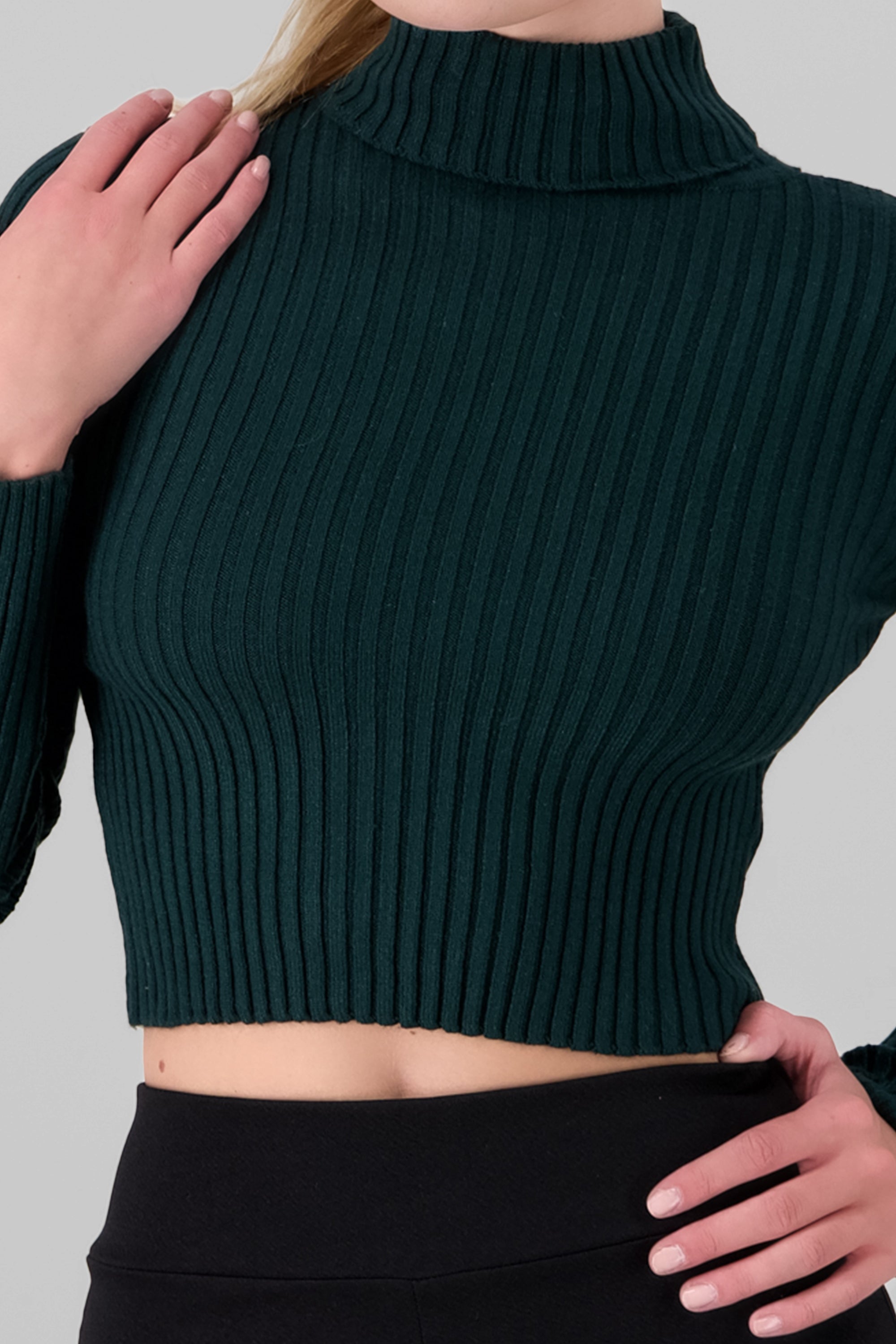 Solid Turtle Neck Sweater HUNTER GREEN