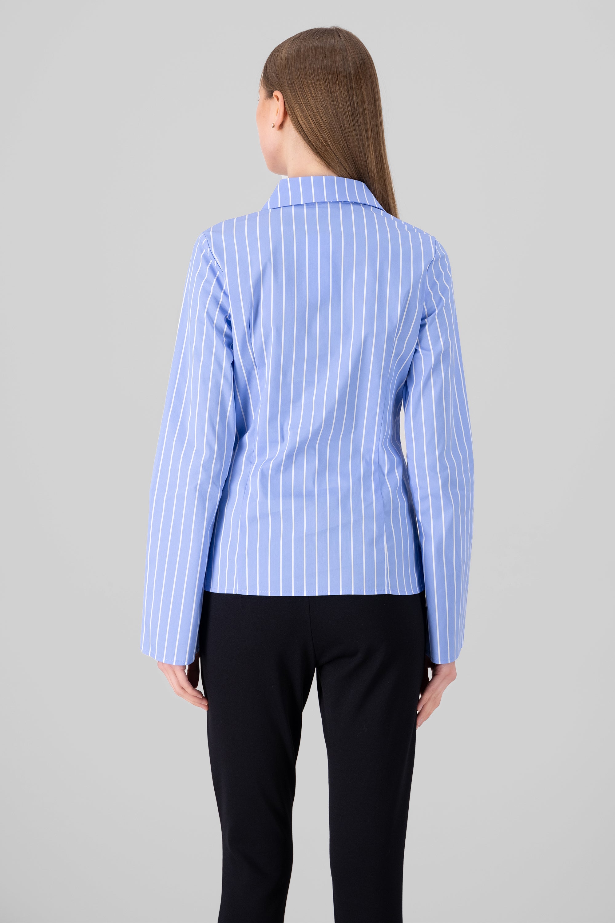 Striped Wide Sleeves Shirt BLUE COMBO