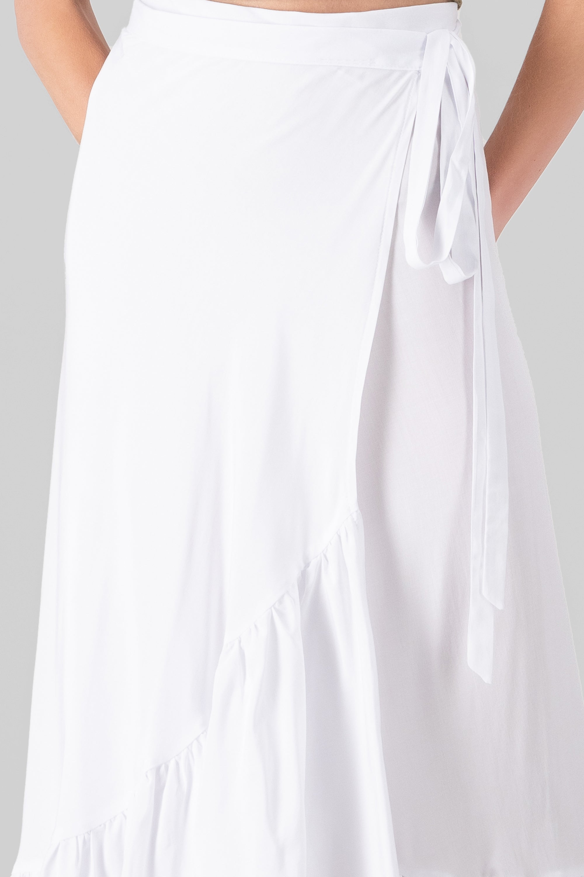 Ruffle Maxi Skirt WHITE