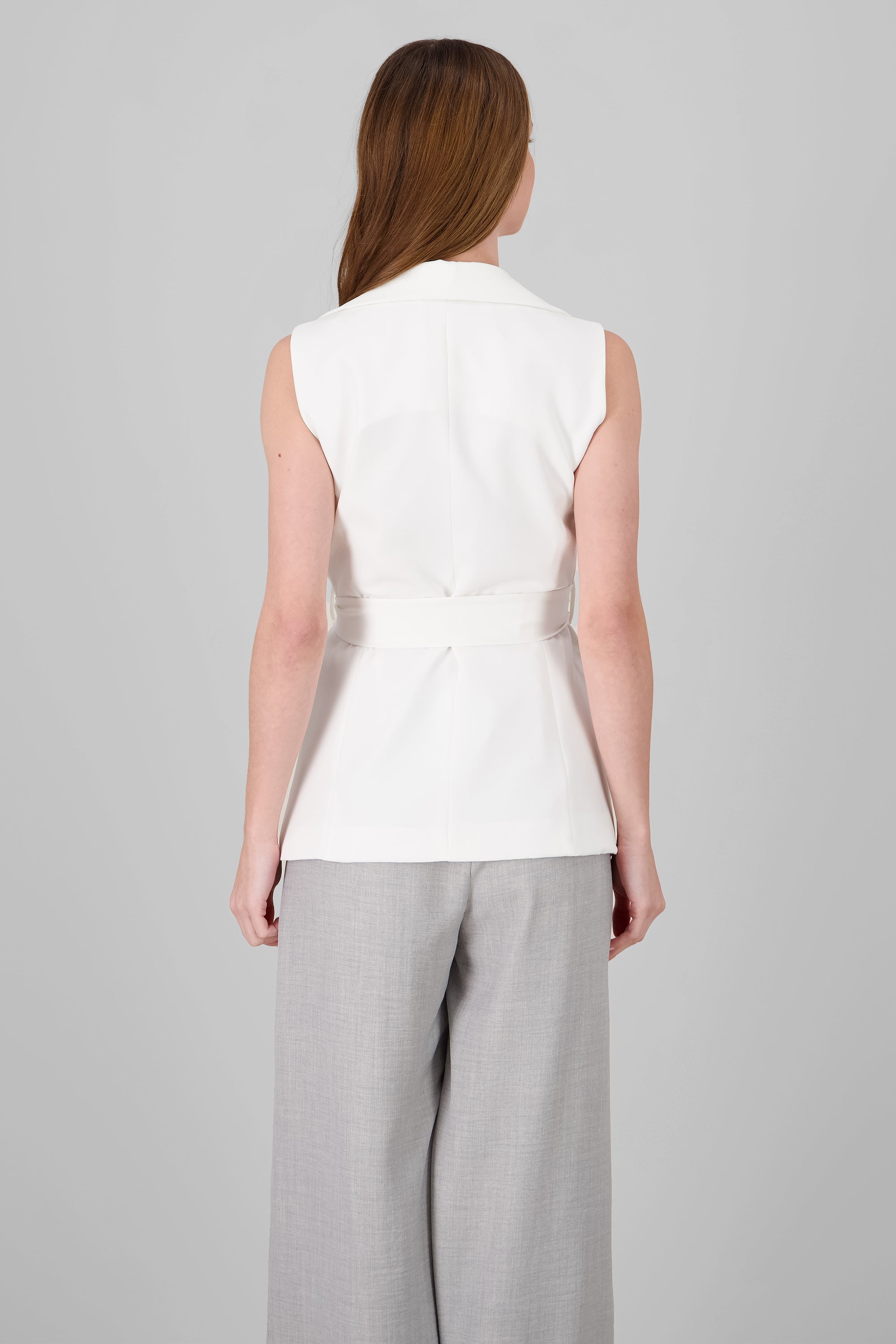 Tailored Vest With Ribbon WHITE