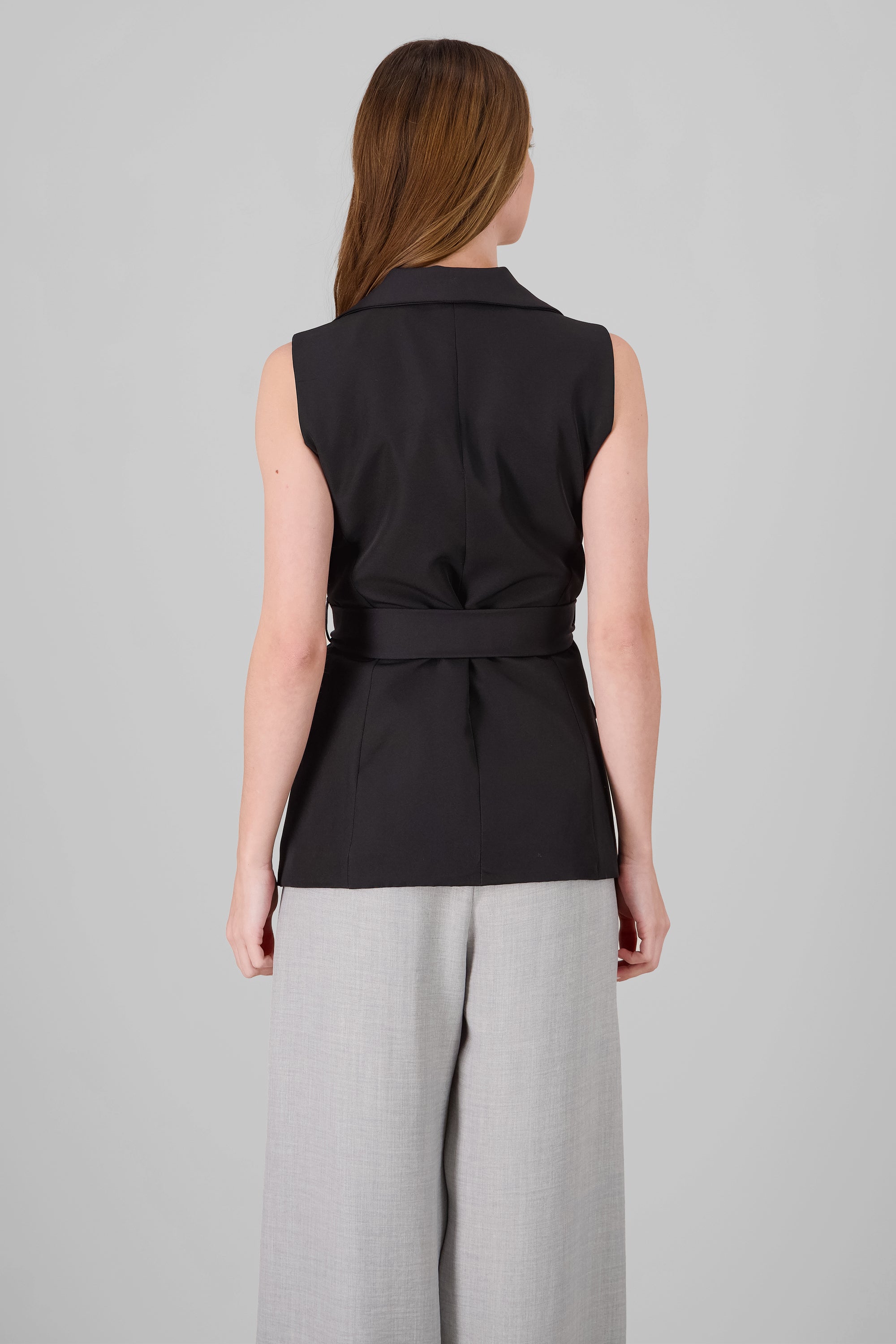 Tailored Vest With Ribbon BLACK