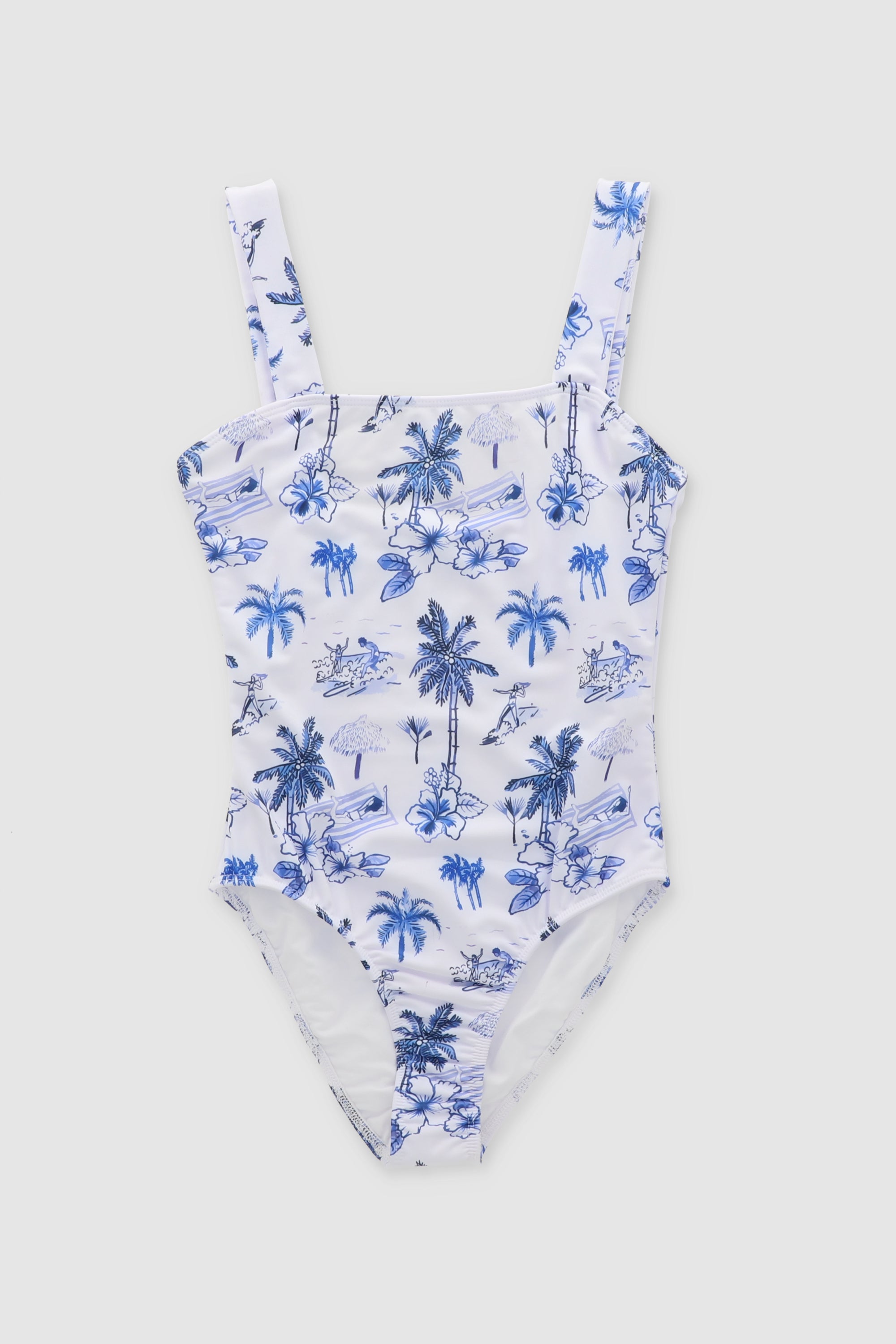 Beach Print Swimsuit BLUE COMBO